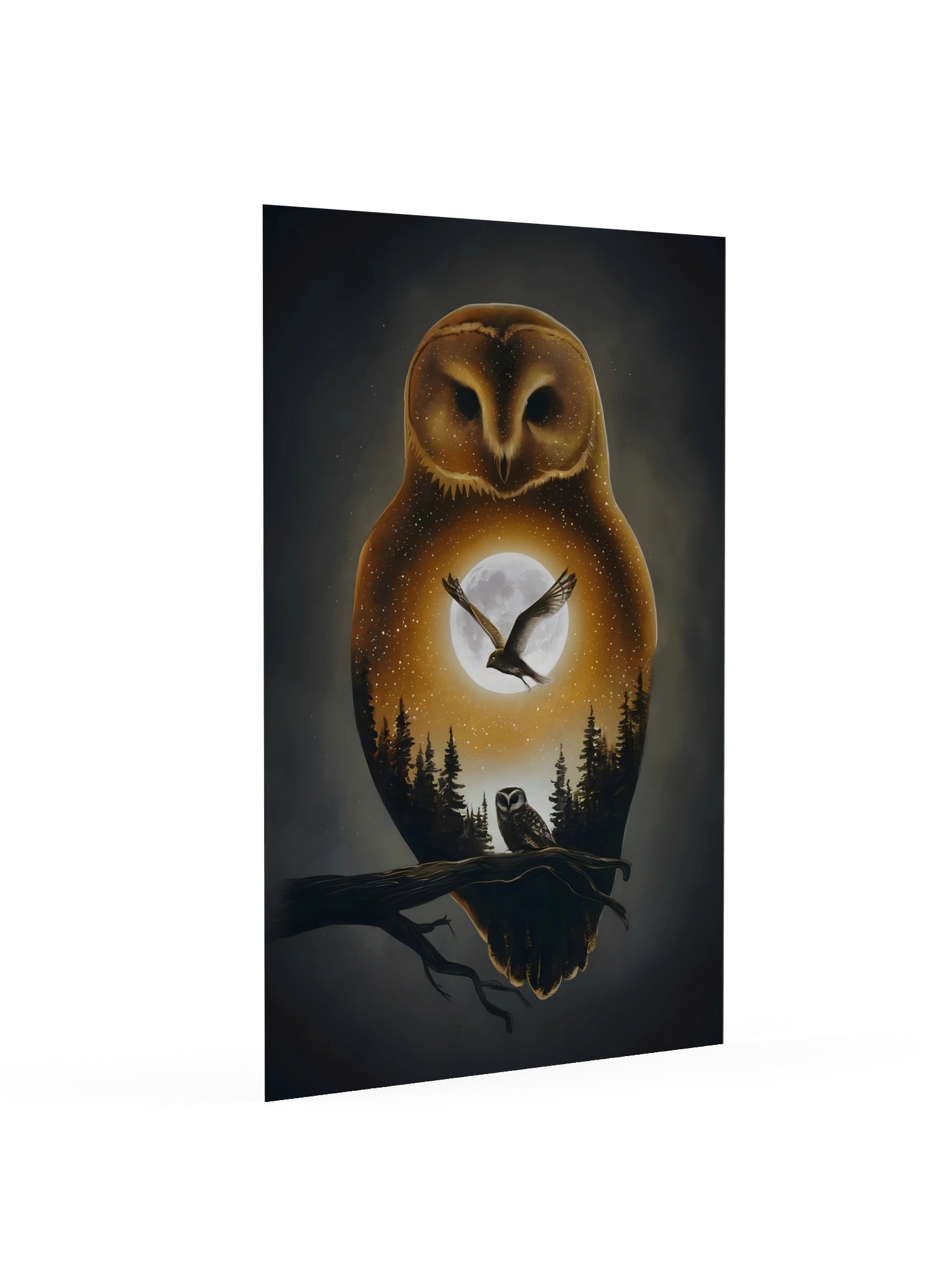 The Owl Within the Moonlight | Mystical Owl & Moon Art Poster product image (2)