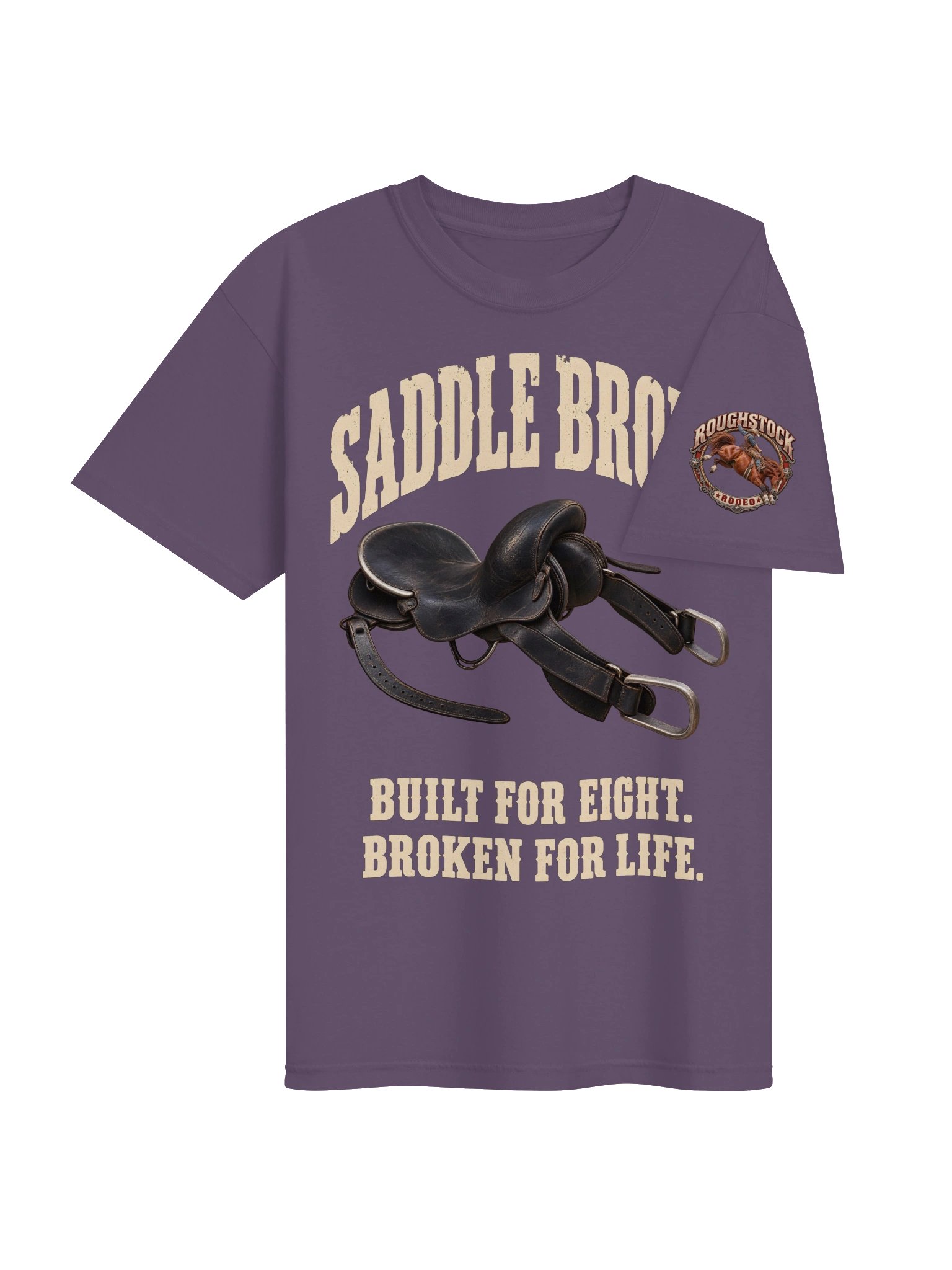 Saddle Bronc Rodeo Shirt | Built for Eight, Broken for Life | Roughstock Rodeo product image (78)