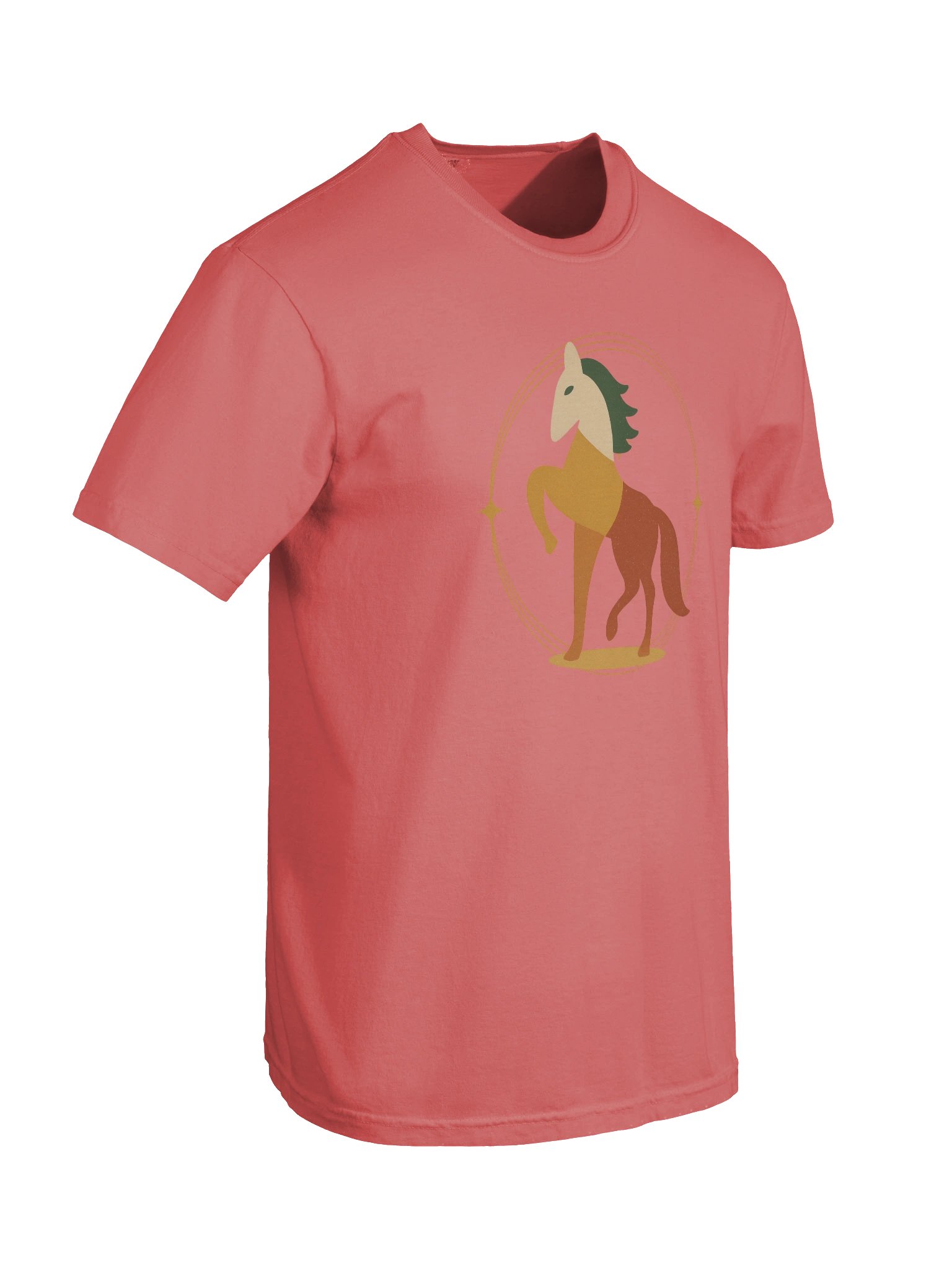 Patchwork Stallion – Modular Myth on Cotton - Star-Framed Statement Tee - by M-Art & Design product image (3)