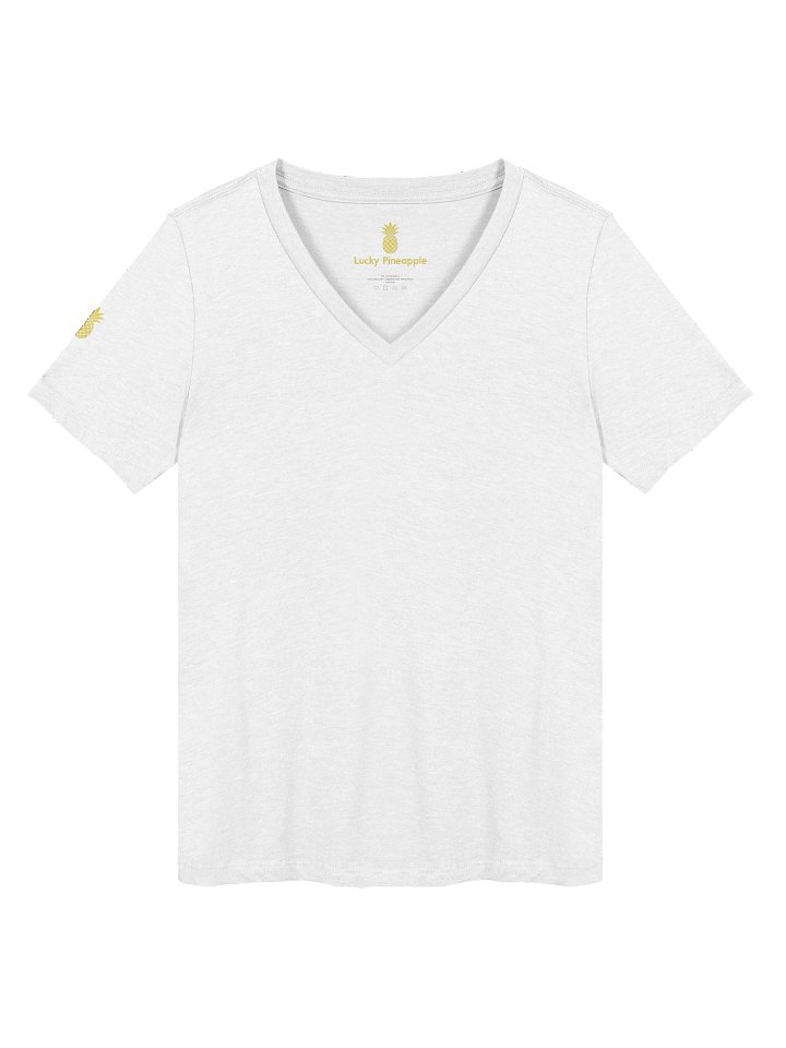 V-Neck Lucky Pineapple® Minimalist Sleeve Solid Color Women's T-Shirt (Colors, Black, & White) product image (1)