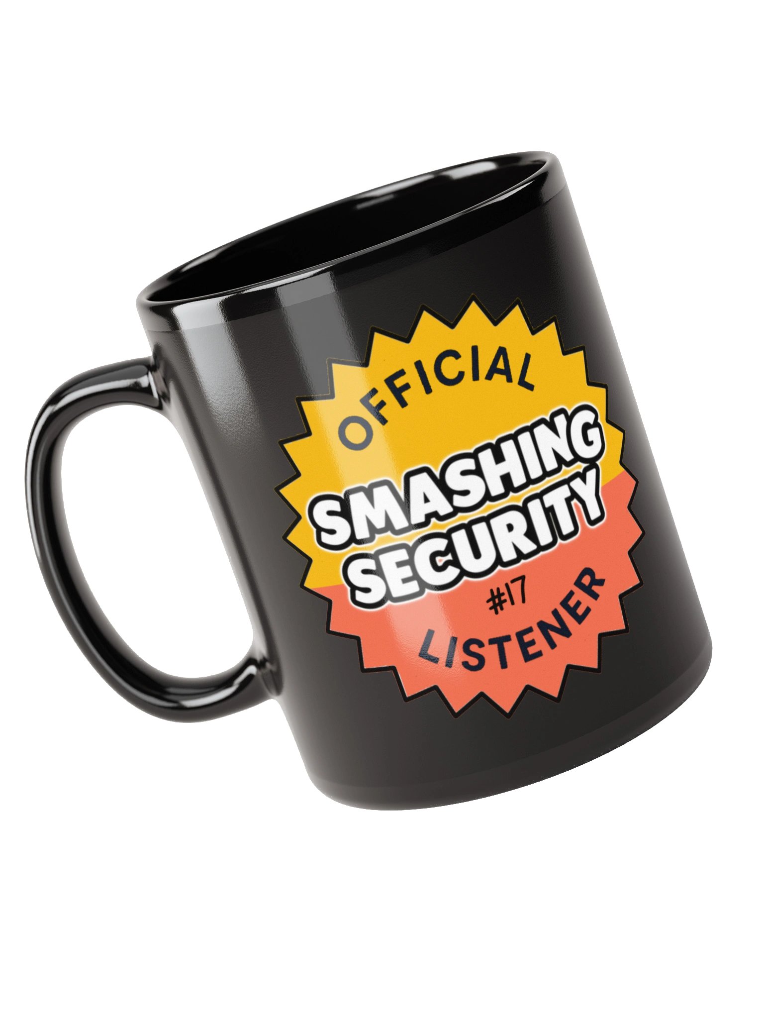 Official 17th listener to Smashing Security glossy black mug product image (3)