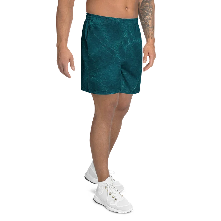 "A701" Teal Ripple Athletic Long Shorts product image (2)