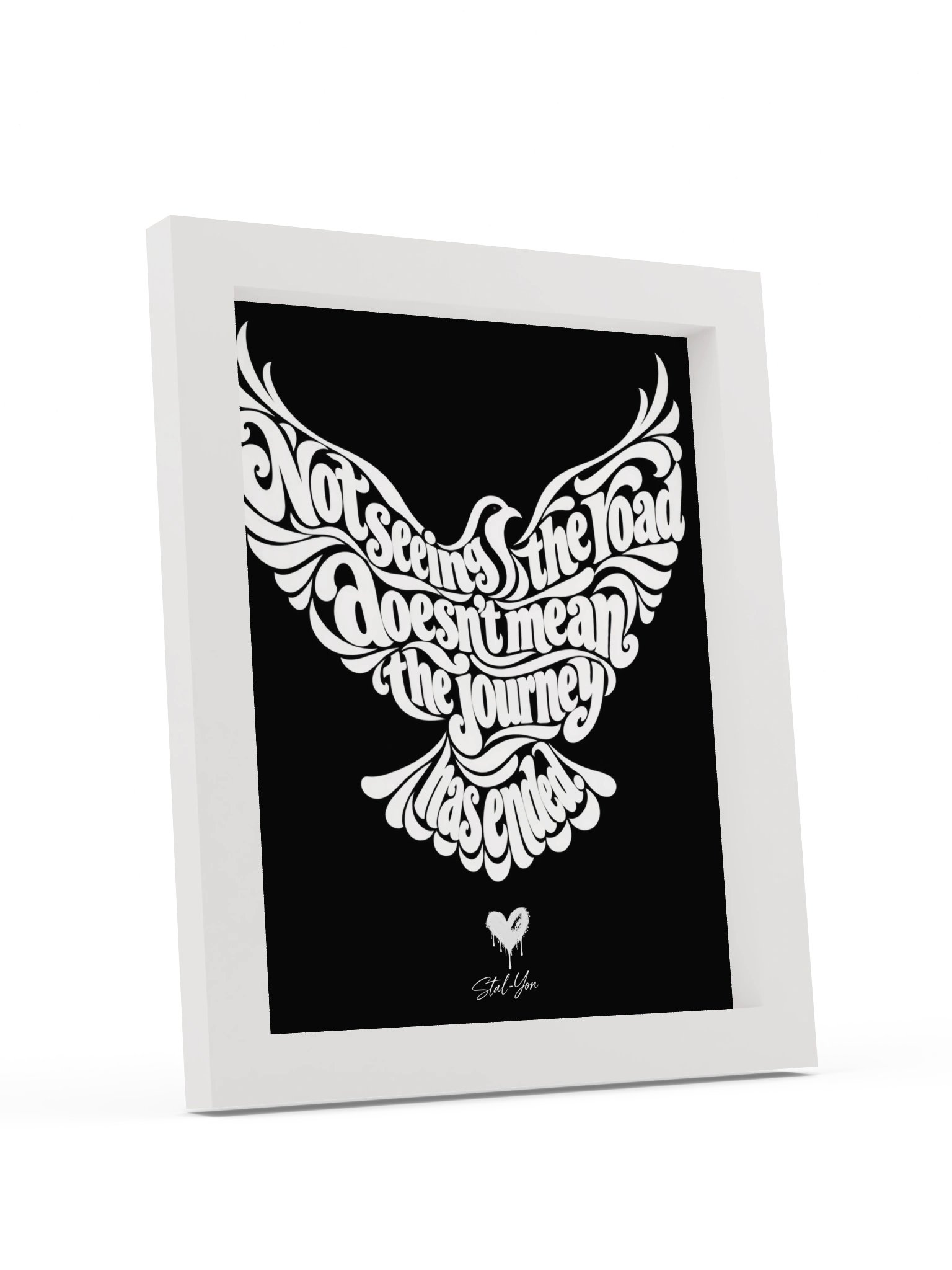 Faith Takes Flight — Eternal Love Wall Art - White on Black product image (4)