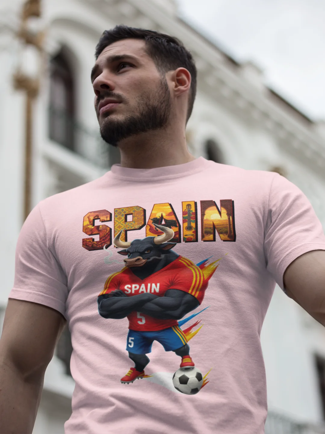 Spain Bull Mascot Fan Art T-Shirt – Vibrant Culture & Football Streetwear product image (2)