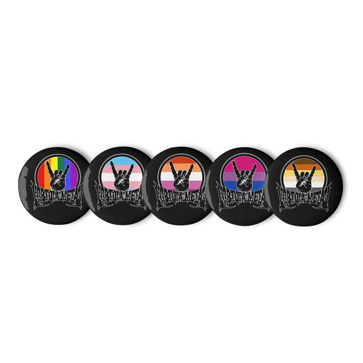 LGBTQIA Rainbow Metal Pins - Black product image (1)