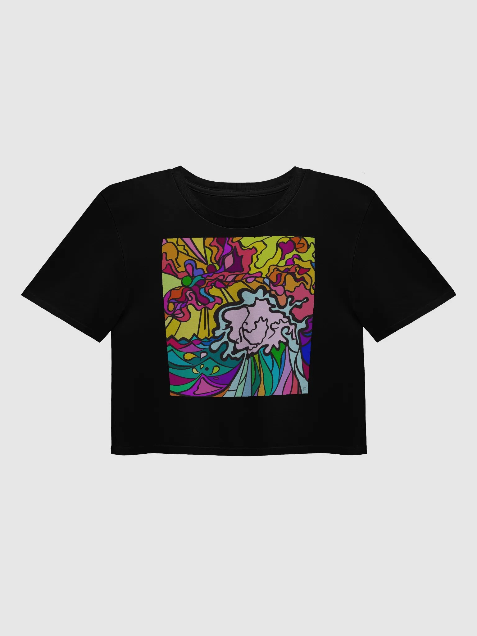 Swirling Splendor Crop Top - Wave at Sunset product image (2)