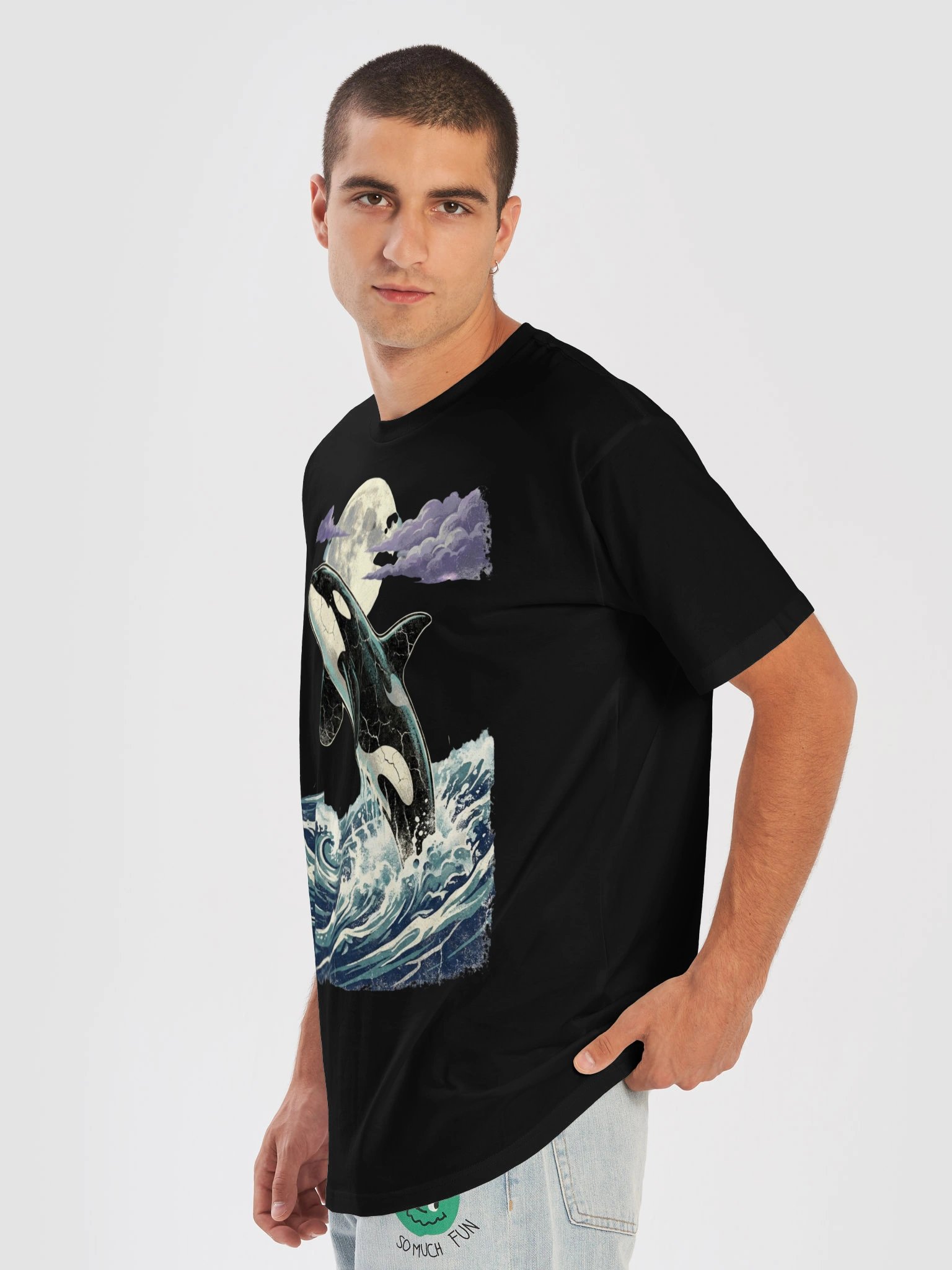 Vintage Orca Whale T-Shirt – Retro 90s Ocean Graphic, Killer Whale Under Full Moon product image (25)