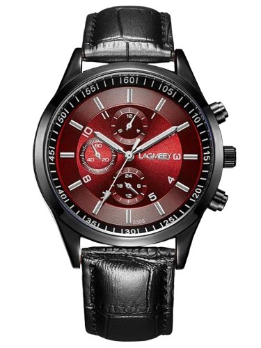 Korean students ultra-thin men's black steel belt sports luminous waterproof explosion three eyes, imitation six needle black watches product image (1)
