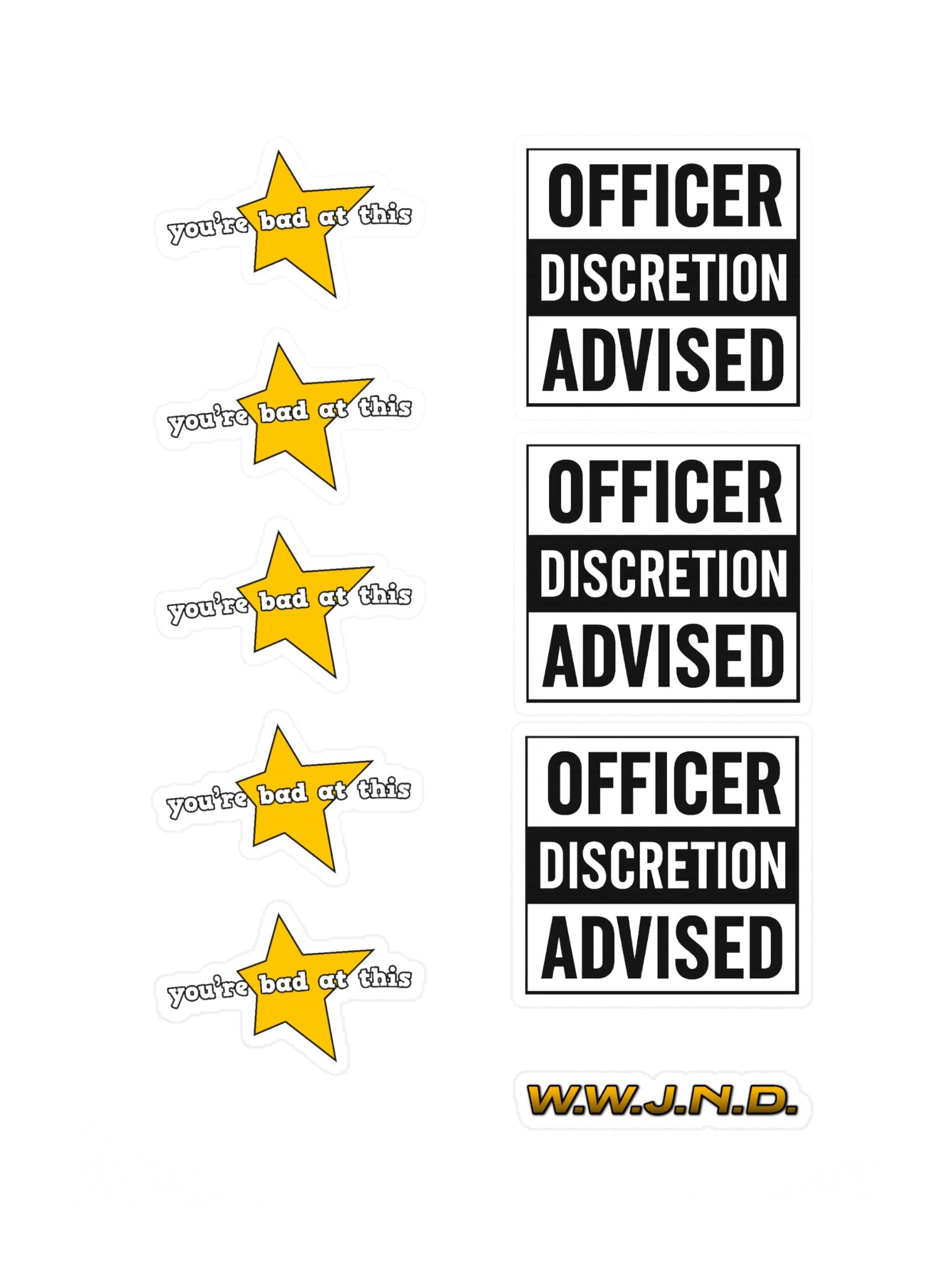 Officer Discretion Advised Sticker Sheet product image (3)
