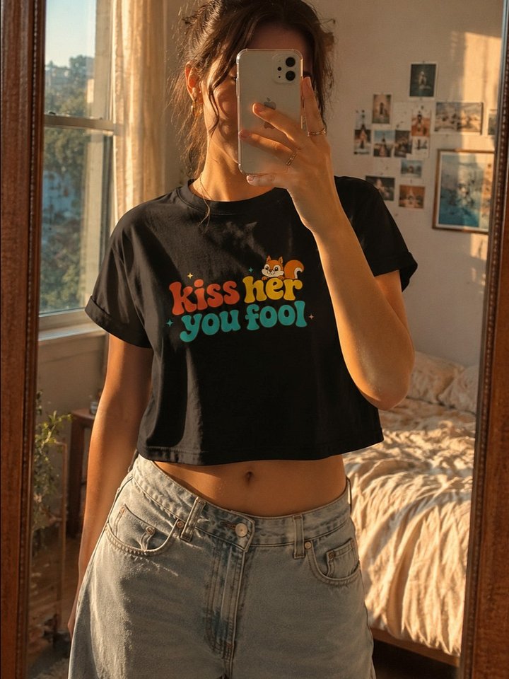 Kiss her you fool crop top product image (1)