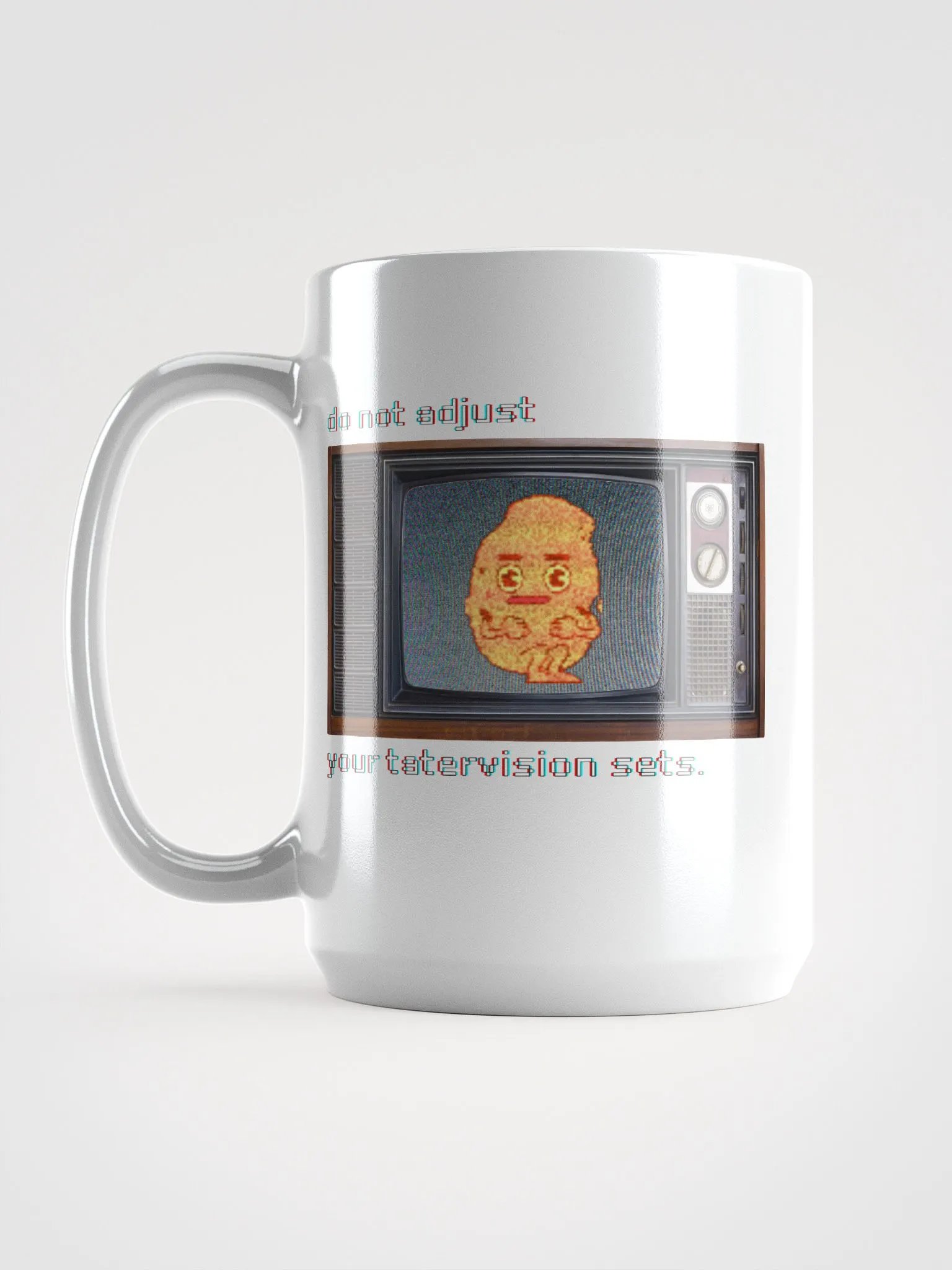 TATERVISION white glossy mug product image (4)