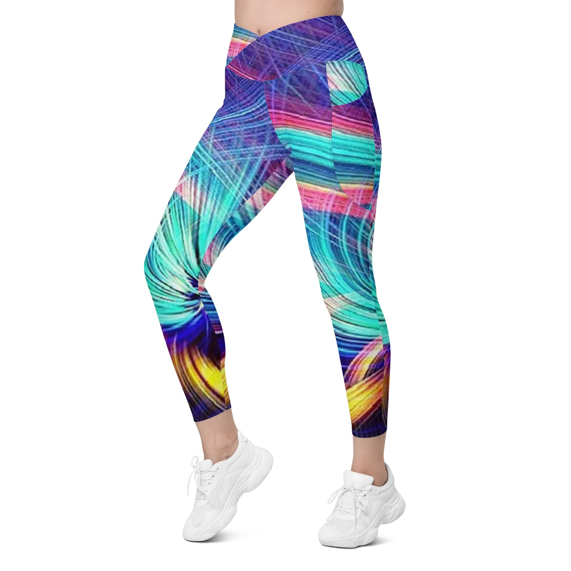 'Spiracles - Deluxe Edition' Sun-Protected Crossover Leggings with Pockets product image (6)