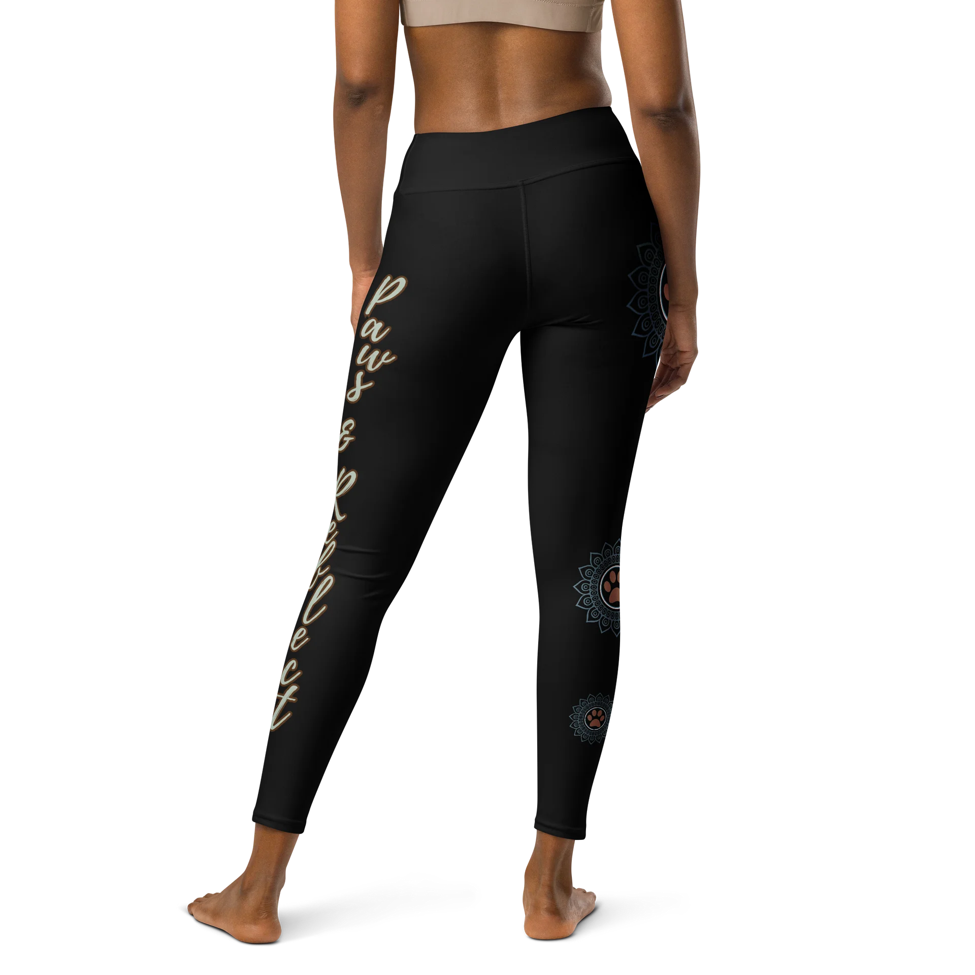 Paws and Reflect Mandala Paw Print Yoga Leggings product image (2)