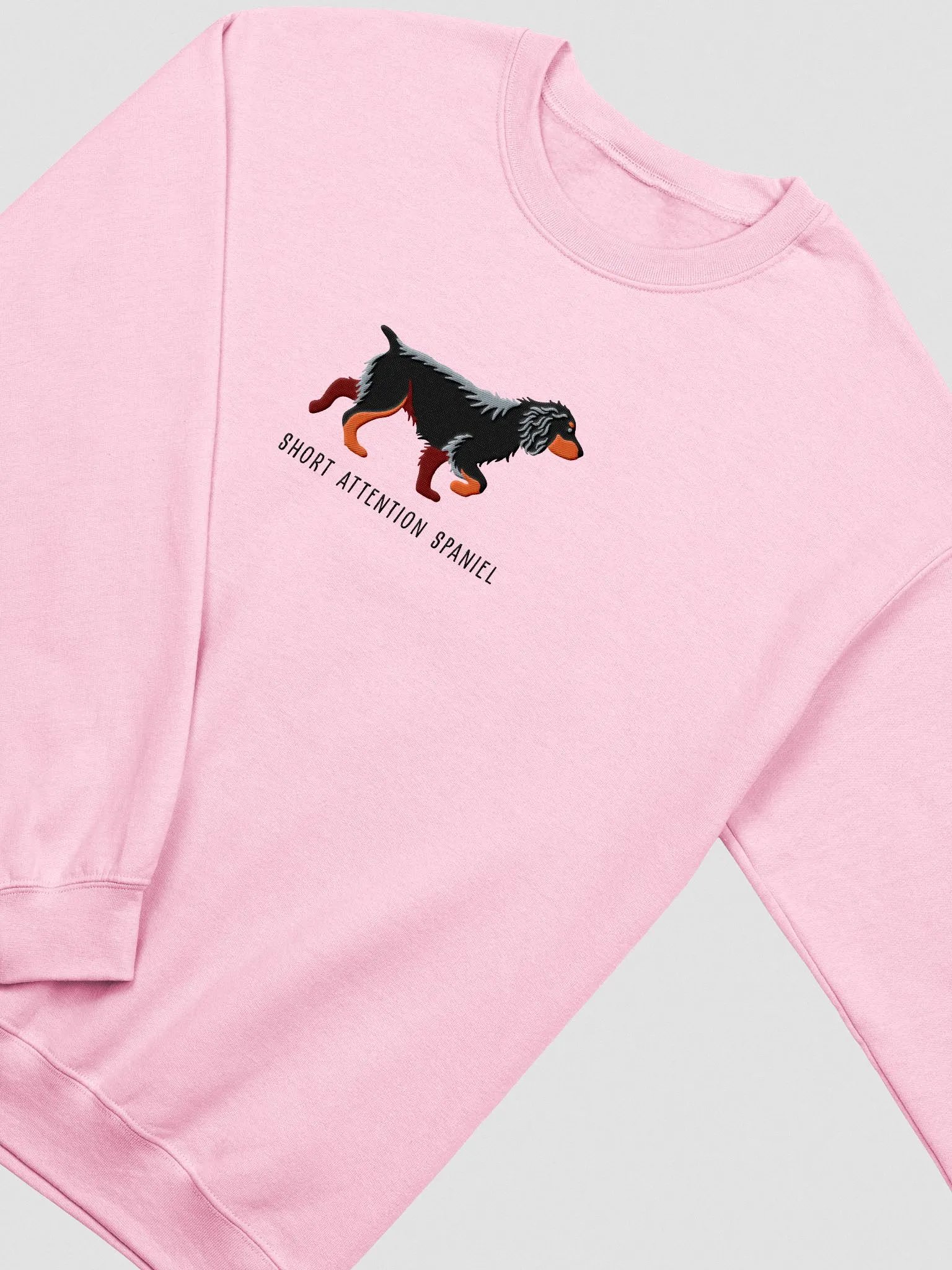 Short Attention Spaniel Sweatshirt (Embroidered) of a Working Cocker Spaniel(Black & Tan) product image (6)