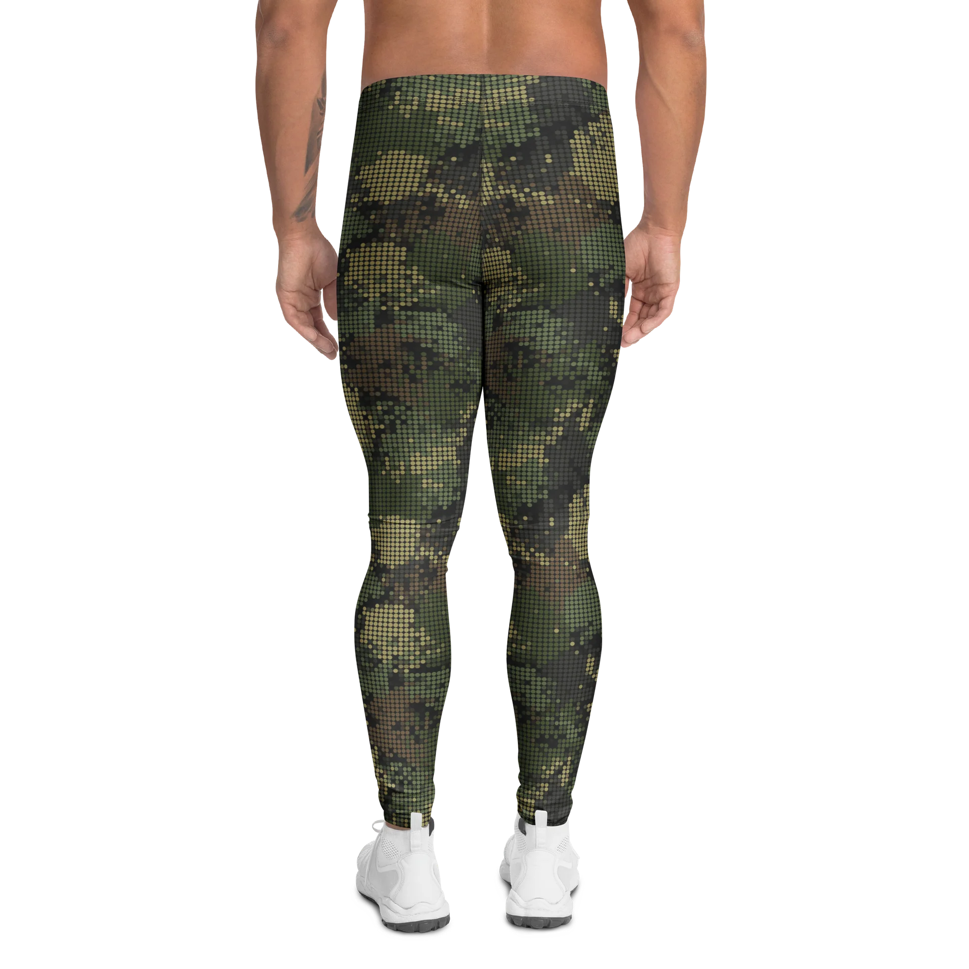 Khaki Camouflage Paint Pixel Effect Men's Leggings product image (2)