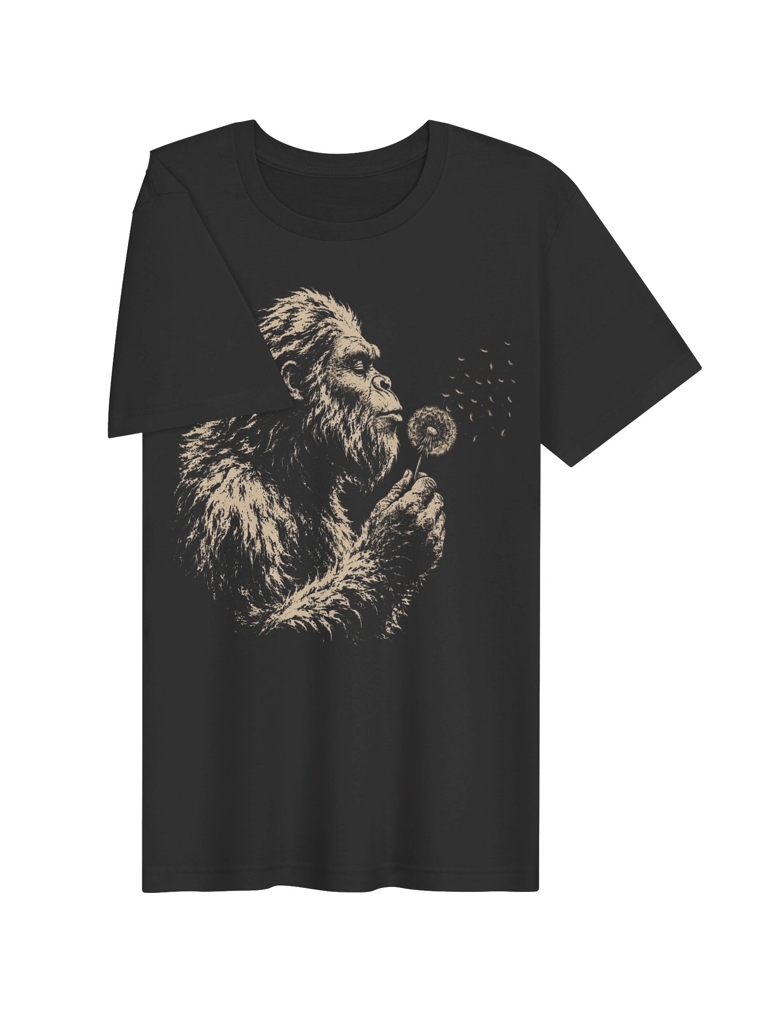 Bigfoot Dandelion T-Shirt, Vintage Sasquatch Nature Graphic Tee, Cryptid Shirt product image (30)