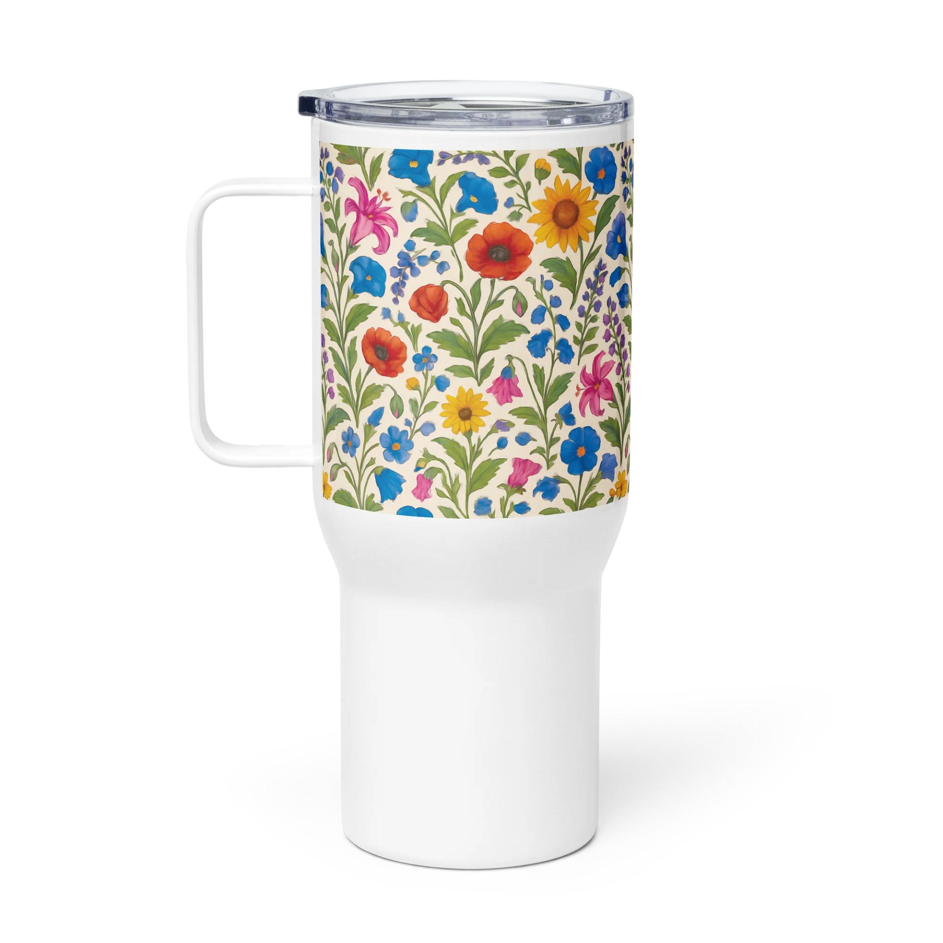 Medieval Floral Stainless Steel Travel Tumbler with Handle product image (1)