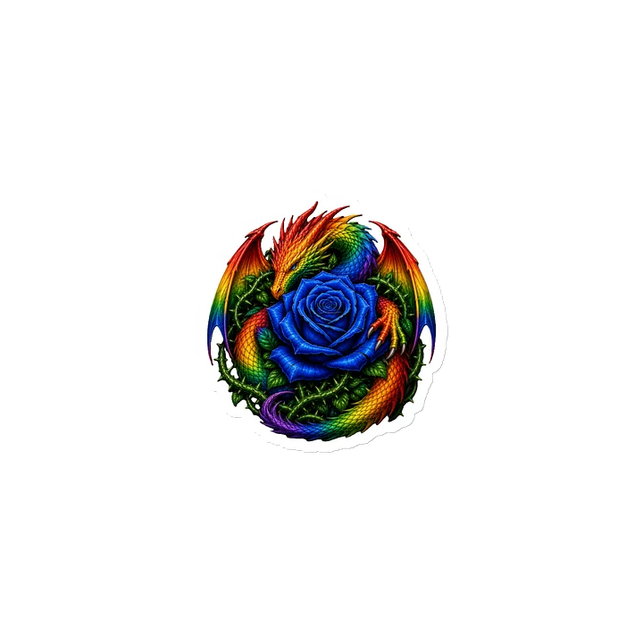 Rainbow Dragon & Blue Rose Die-Cut Magnet product image (1)