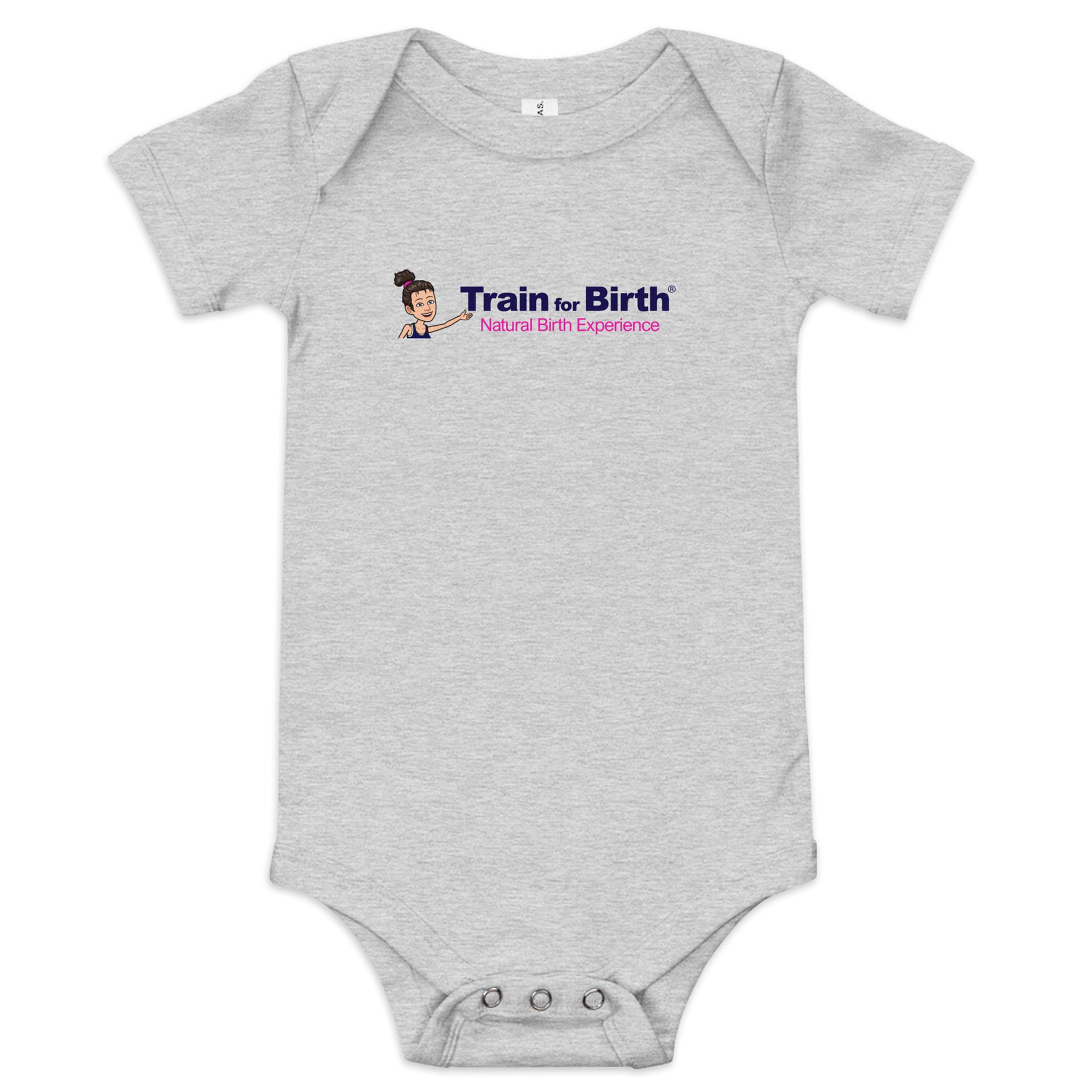 Train for Birth® Bella+Canvas Short Sleeve Athletic Heather Baby Onesie product image (1)