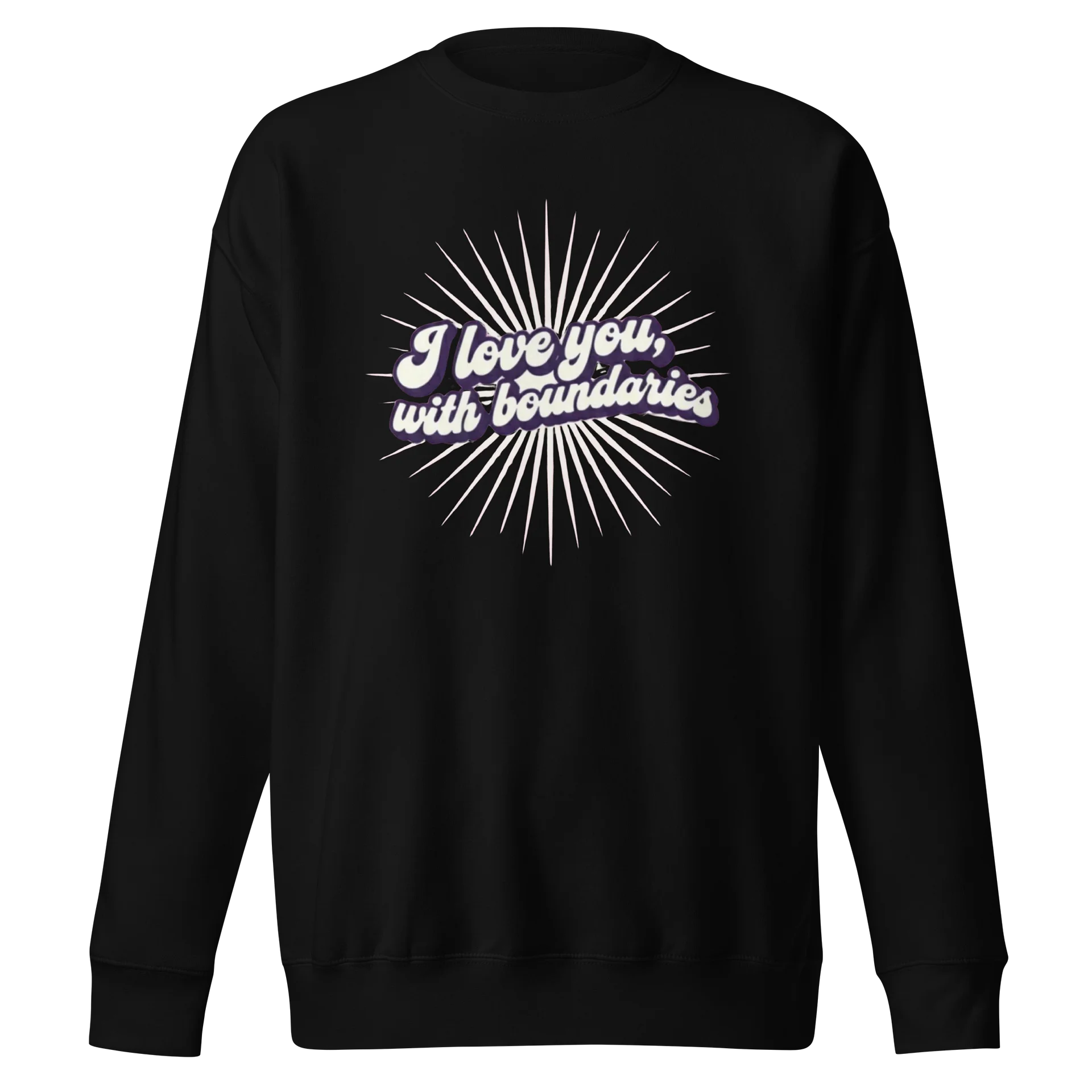 “I Love You With Boundaries” Black Sweatshirt product image (1)