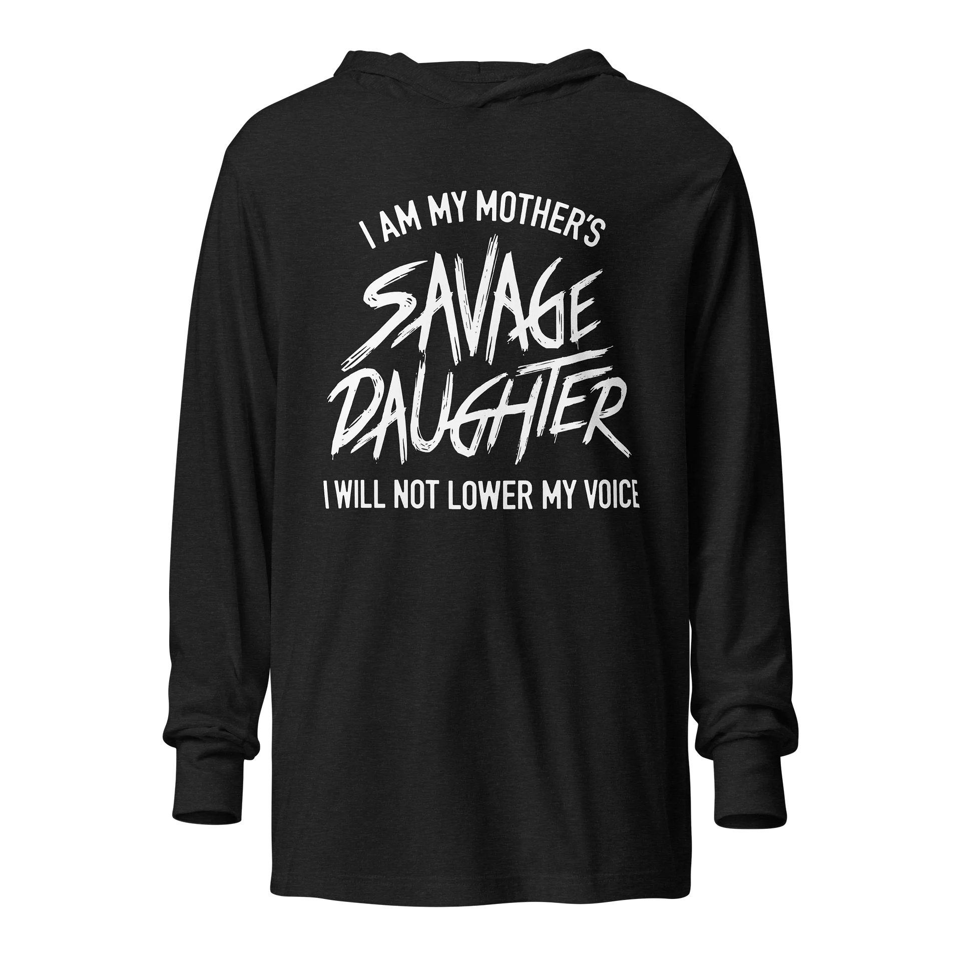 Savage Daughter Hooded Long Sleeve Tee (white print) product image (1)
