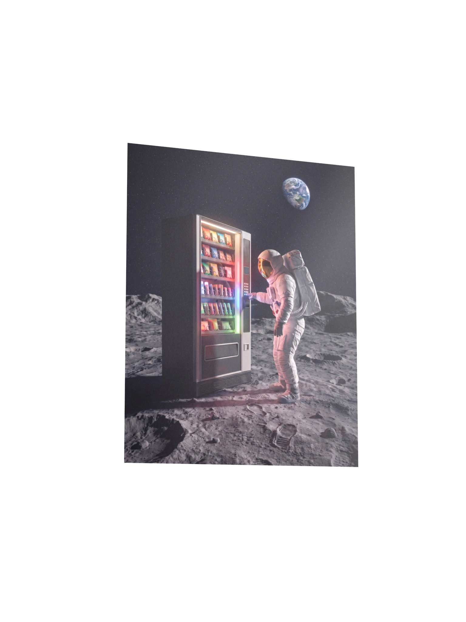 Astronaut Vending Machine on the Moon Dreamcore Matte Poster product image (3)