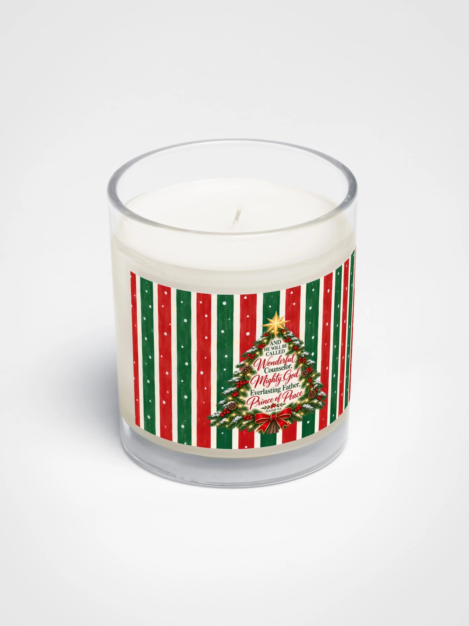 Isaiah 9:6 Christmas Candle | Christian Christmas Decor | Wonderful Counselor Soy Candle | Faith Gift product image (3)