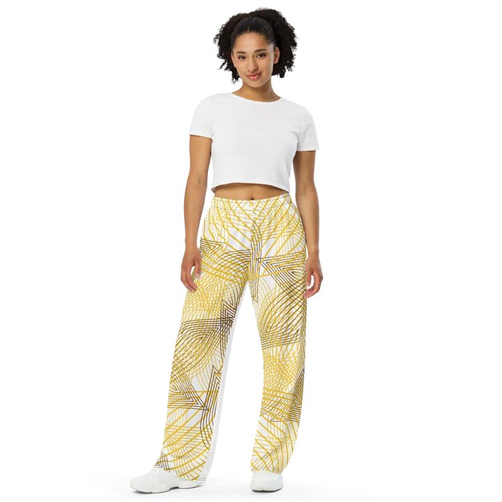 Pants with golden lines and leaf design product image (2)