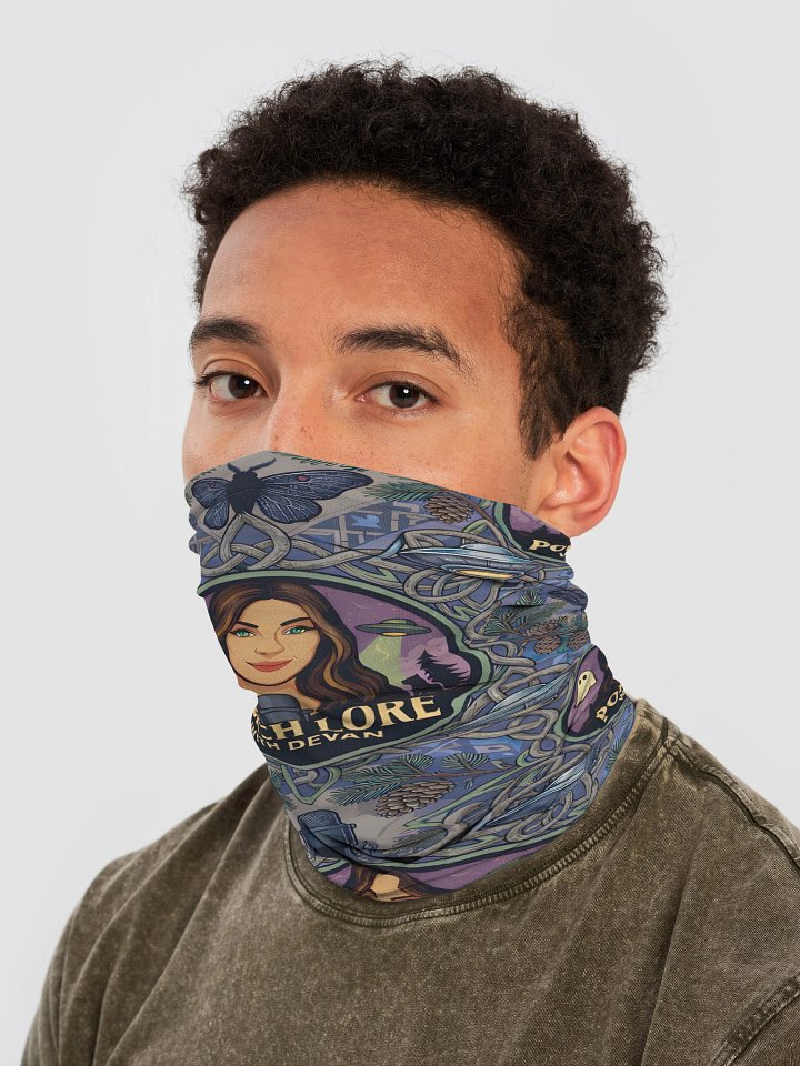 PORCH LORE DEVAN PERIWINKLE MOTH FACE MASK HEAD WRAP product image (2)