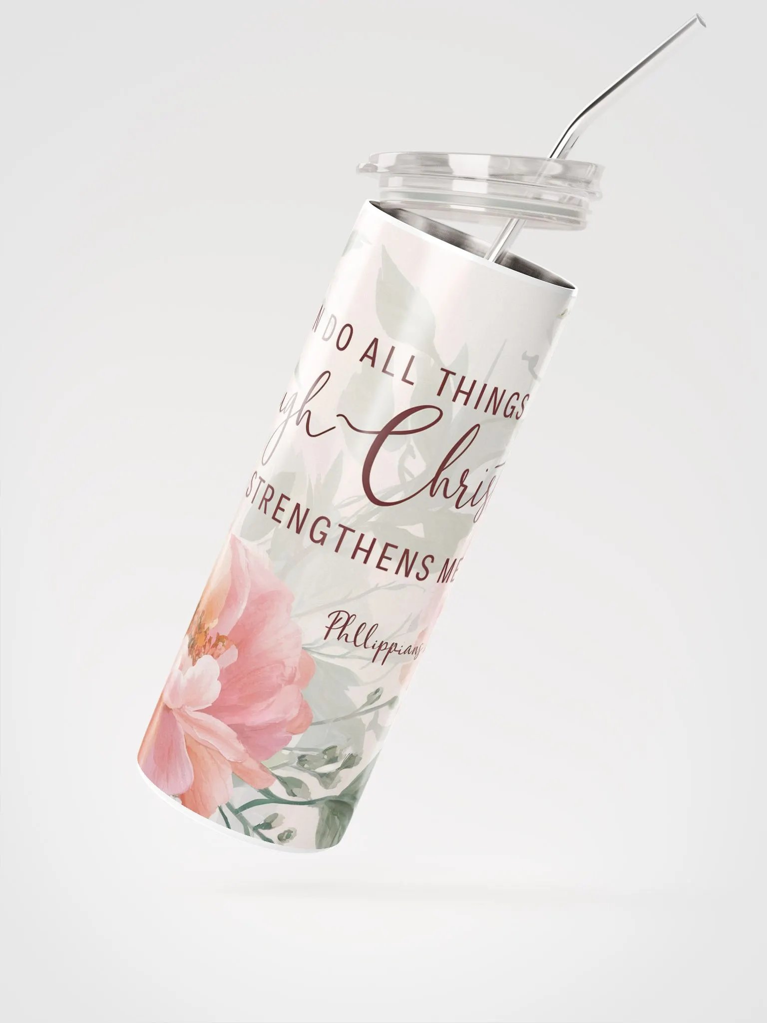 I Can Do All Things Through Christ Philippians 4:13 Stainless Steel Tumbler product image (3)