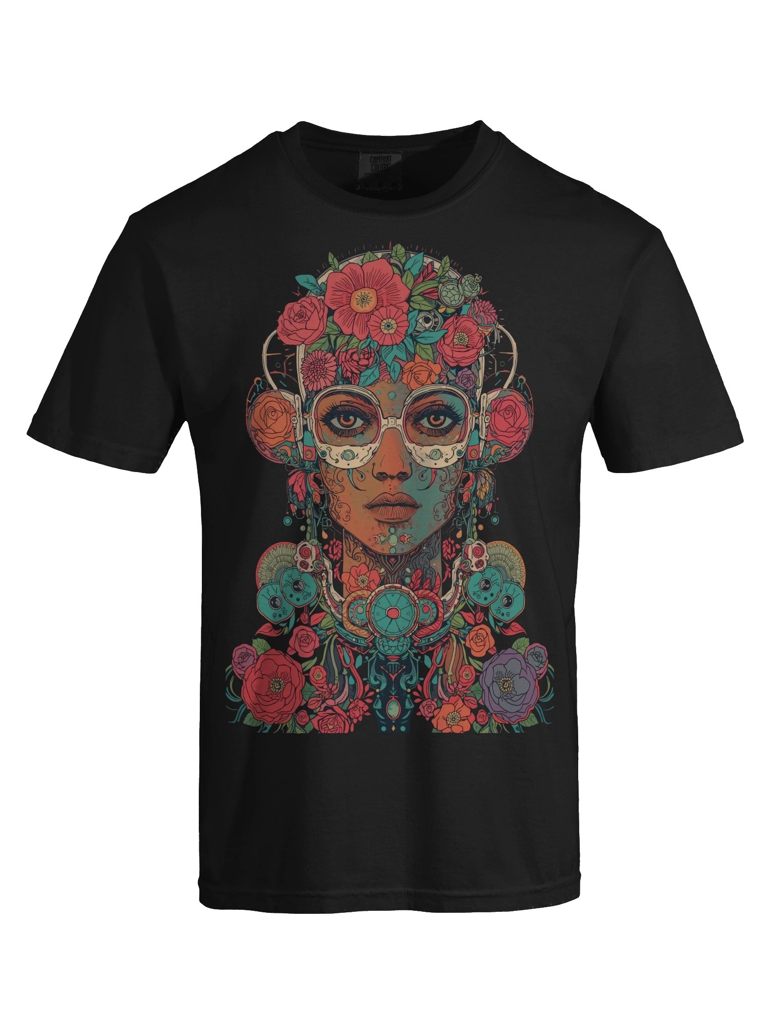 Psychedelic Floral Cyborg Heavyweight Tee product image (2)
