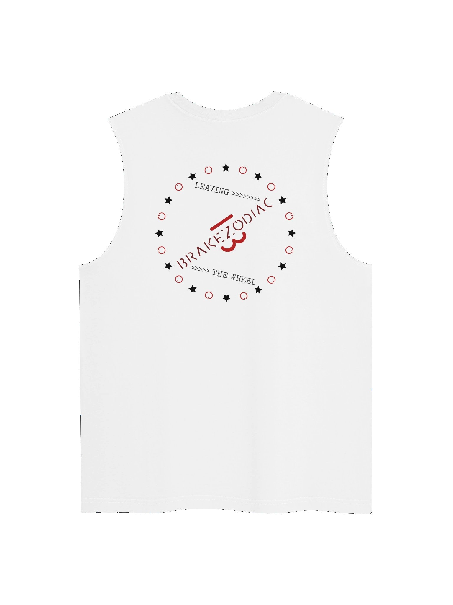 Brake Zodiac Logo (front) Leaving the Wheel Number 13 (rear) Muscle Vest Tank Top product image (2)