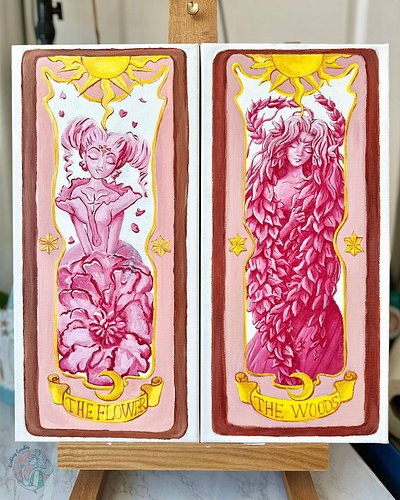 🌸 Finally seeing my sister pieces—‘The Flower’ and ‘The Wood’—side by side! Loved blending floral and earthy elements in thes...