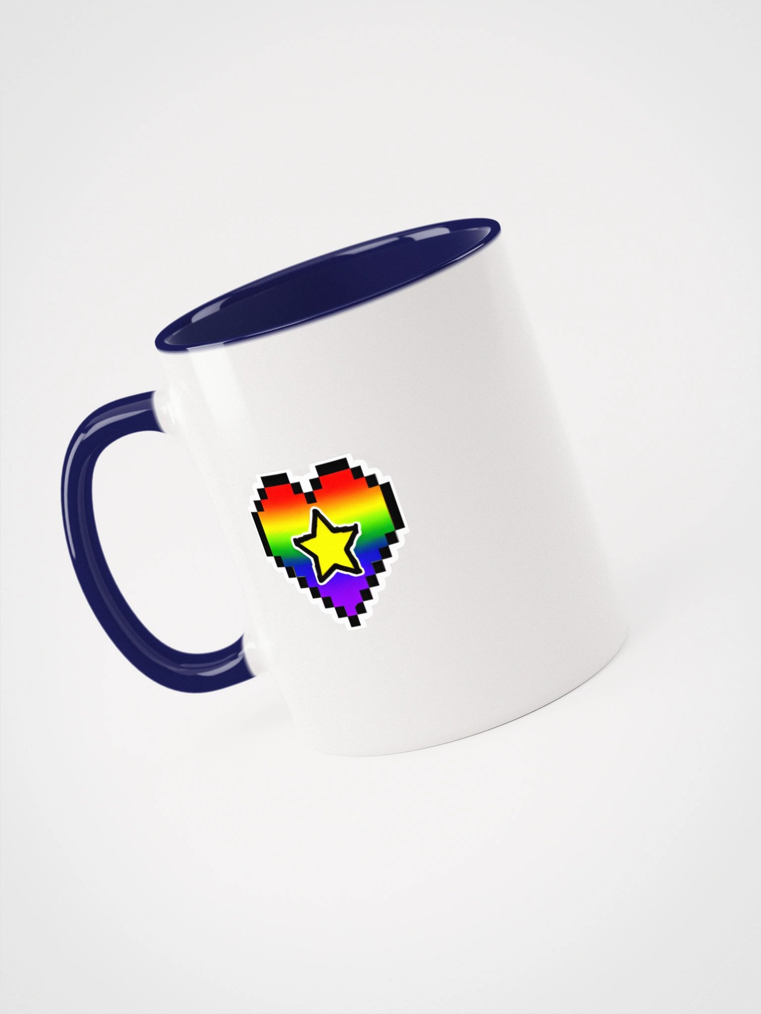 Rainbow Star Pixel Heart Ceramic Mug 11oz product image (16)