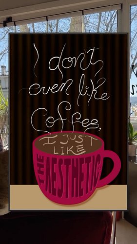 Wanted to make some art for my coffee bar, which is deeply ironic since I don’t even like coffee. Hence, this print ☕️

#coff...