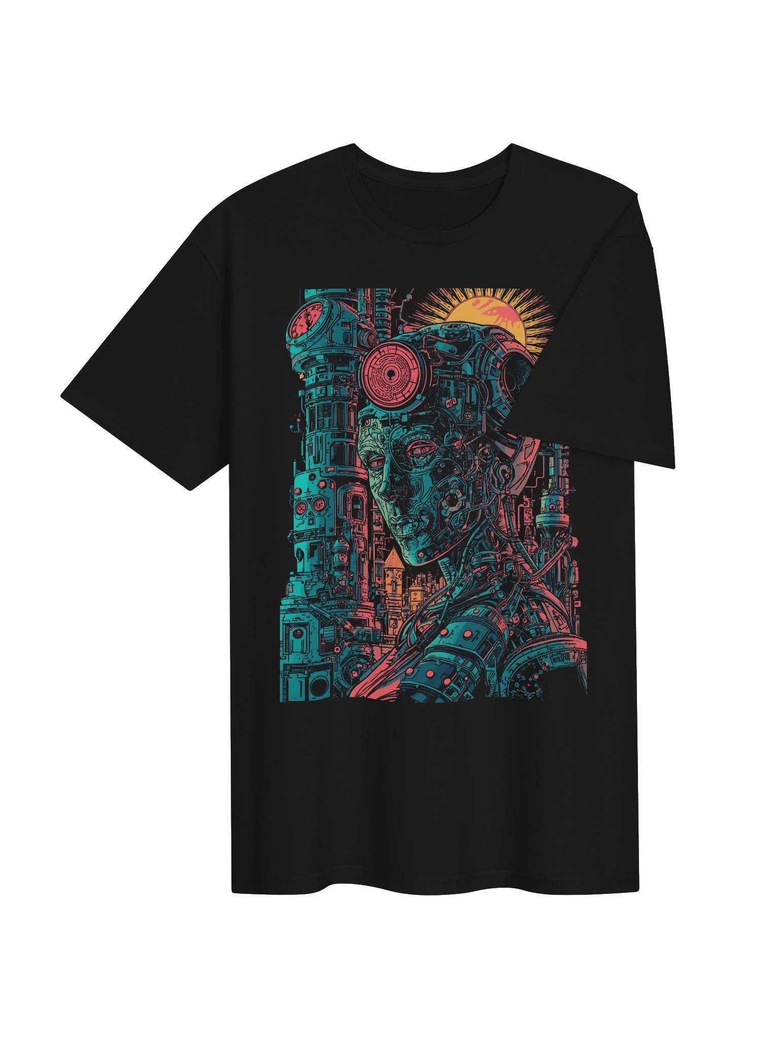 Neon Cyborg Sun T-Shirt product image (7)