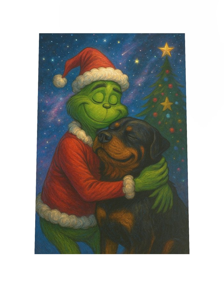 Rottweiler & Grinch Christmas Matte Poster product image (1)