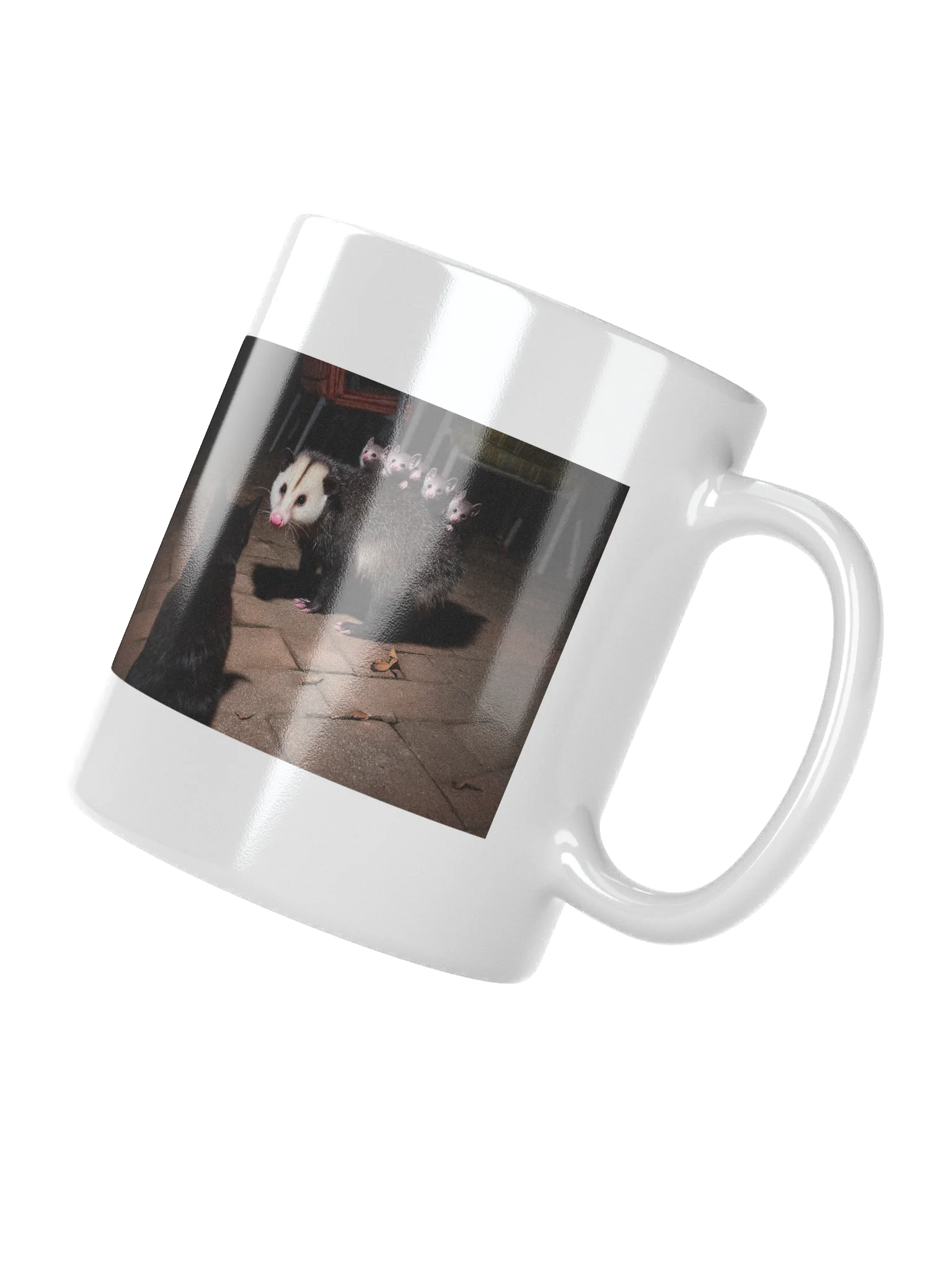 Cat meets opossum family Cup product image (2)