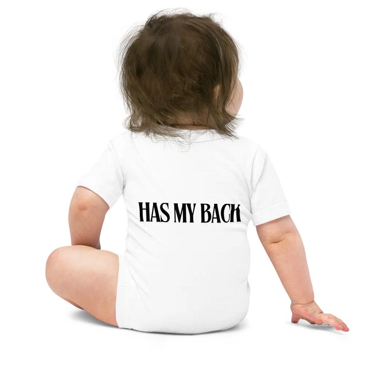 Unisex Baby Onesie - GOD Has My Back - White with Black Letters product image (2)
