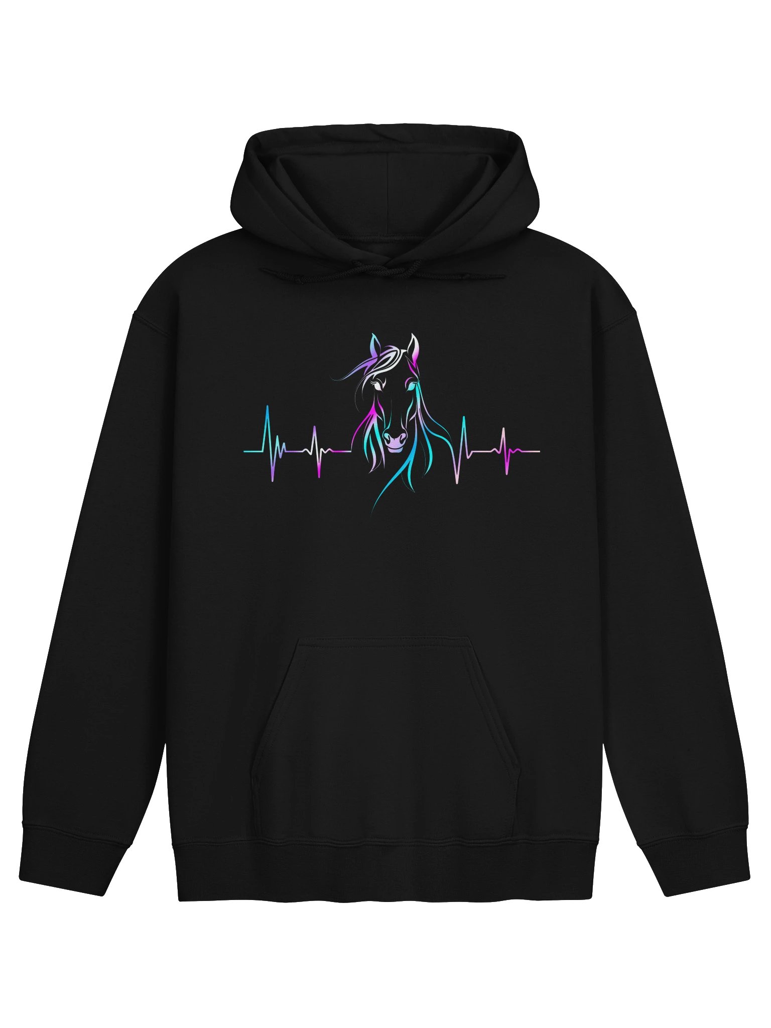 Horse Heartbeat Colorful Hoodie | Equestrian Sweatshirt for Horse Lovers product image (1)