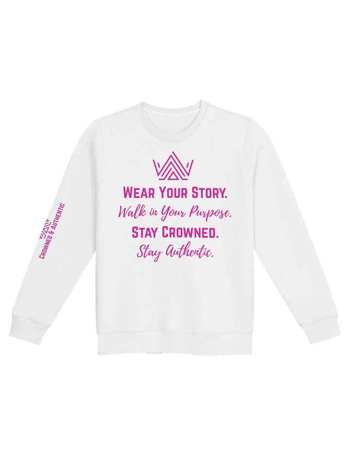 Crowned & Authentic Black Sweatshirt (Pink Design) product image (1)