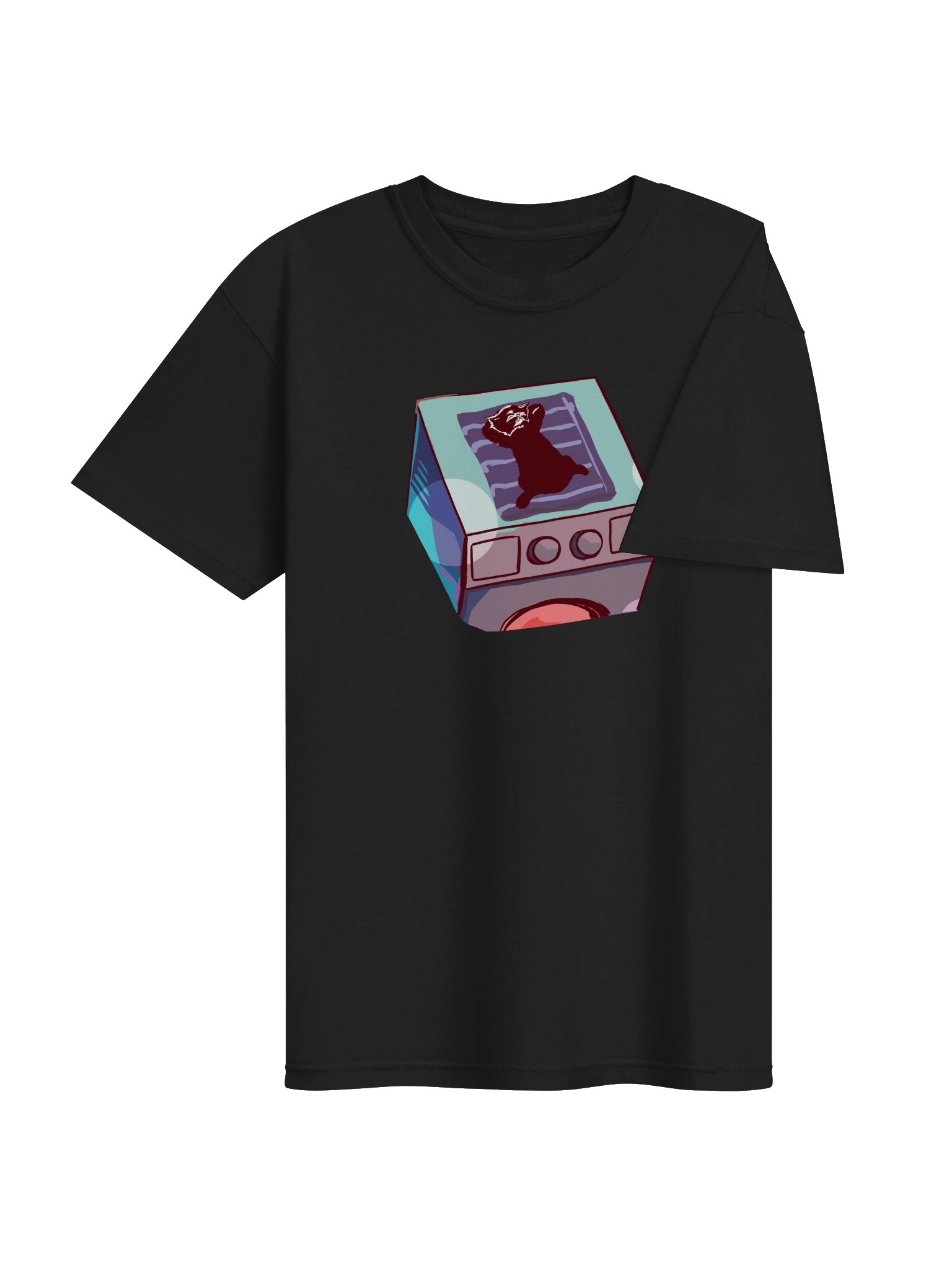 Sleepy Cat On Washing Mashine T-Shirt product image (11)