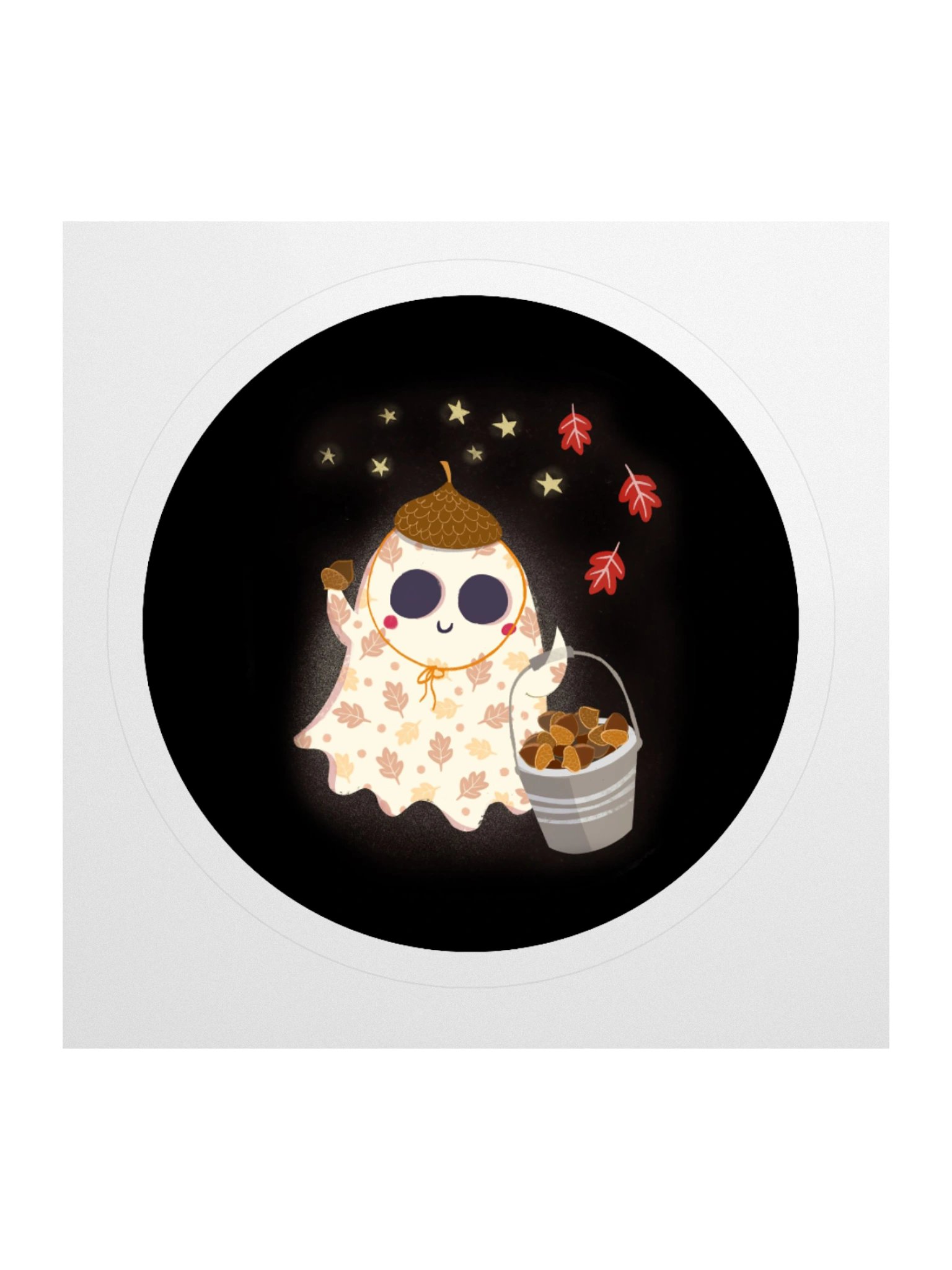 Little Ghost Acorn Collector - Vinyl Sticker product image (2)