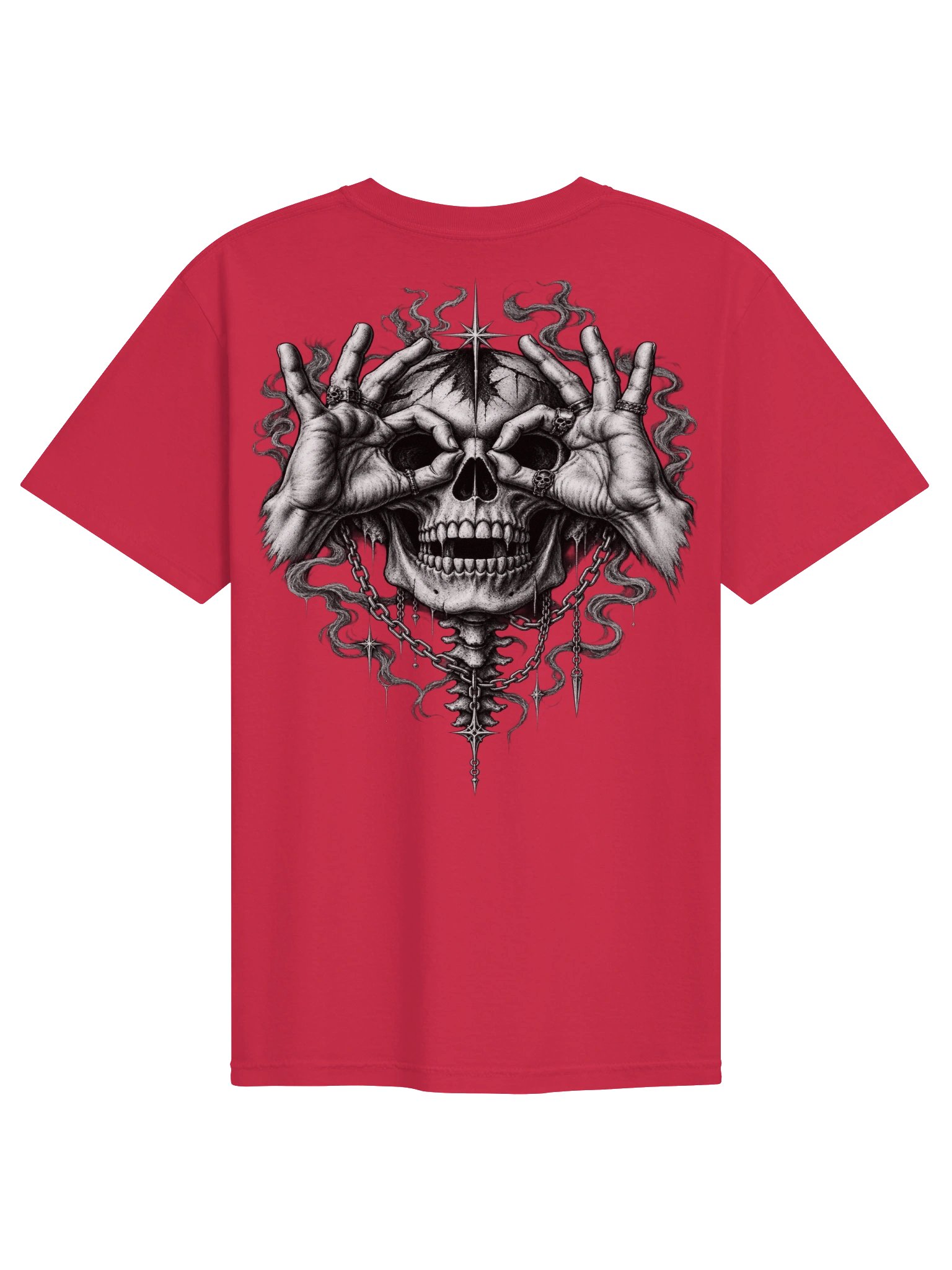 Dark Rose & Skull Double-Sided Graphic Tee | Gothic Streetwear Shirt product image (2)