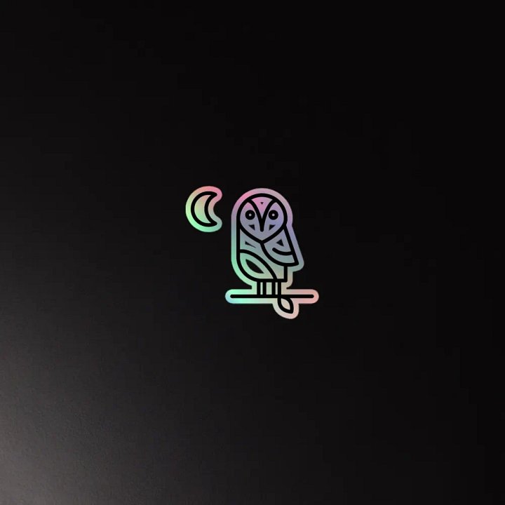 theoliveowl holographic sticker. product image (4)