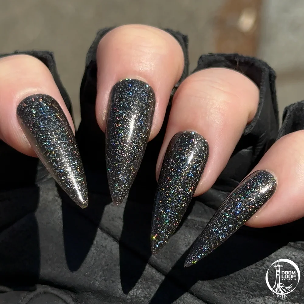 MECHANIQUE - Carbon Black Holo Glitter Nail Polish product image (9)