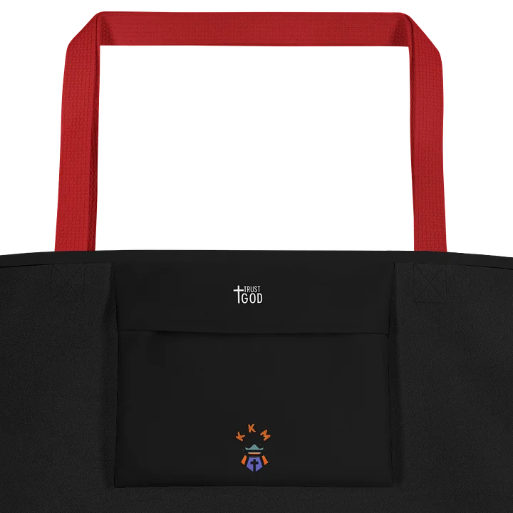 Trust God Tote Bag with Pocket - Black product image (2)