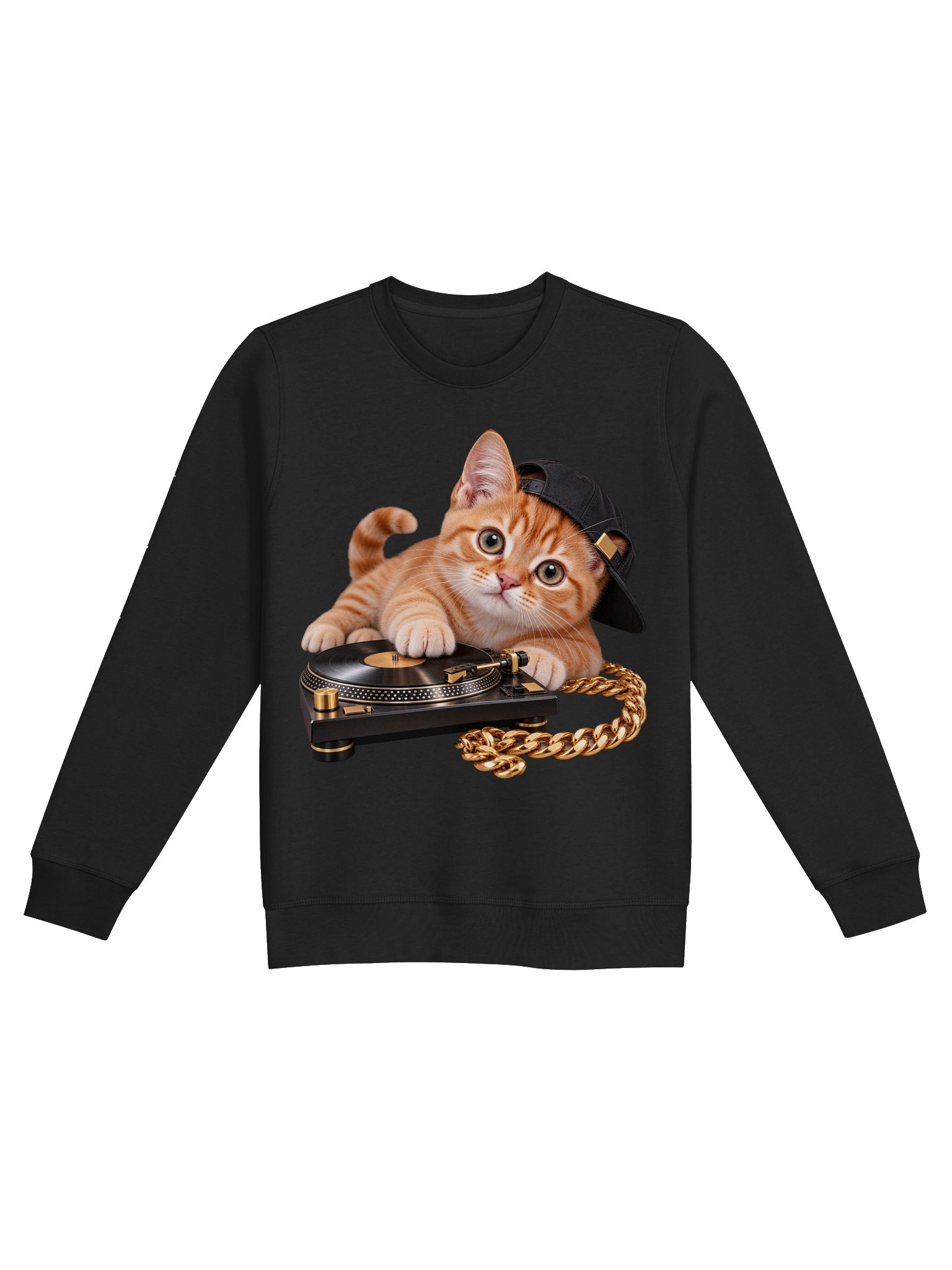 Hip Hop Orange Tabby Kitten – Organic Unisex Sweatshirt product image (4)