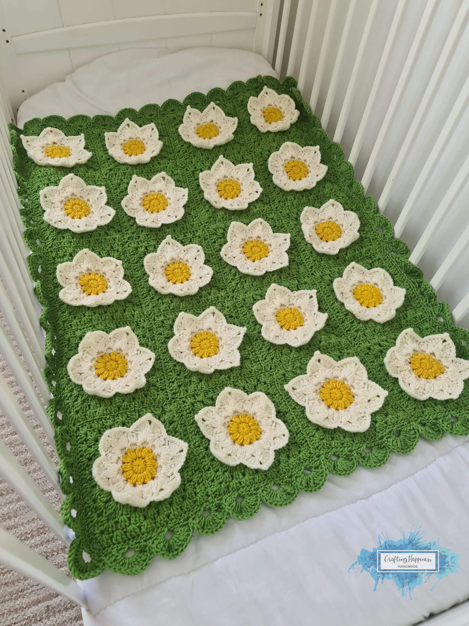 Waterlily Crochet Baby Blanket Pattern | Granny Square, Flower Lapghan (PDF Pattern) product image (3)