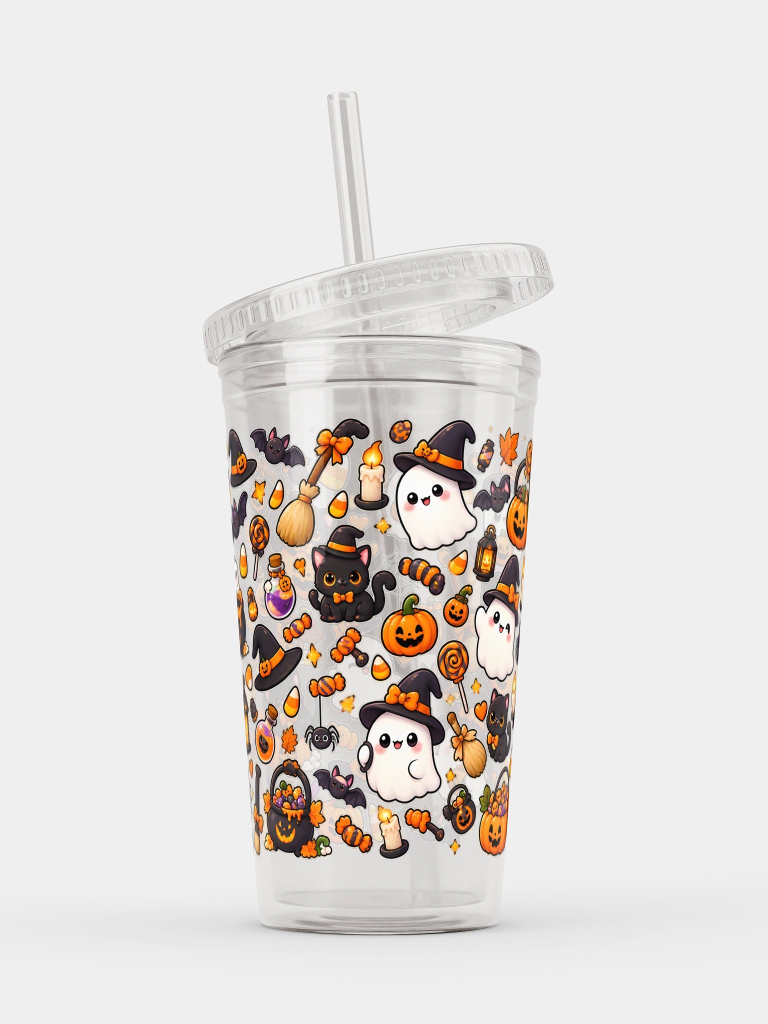 Spooky Halloween Clear Dual Wall Tumbler 16 Oz (473 ml) product image (3)